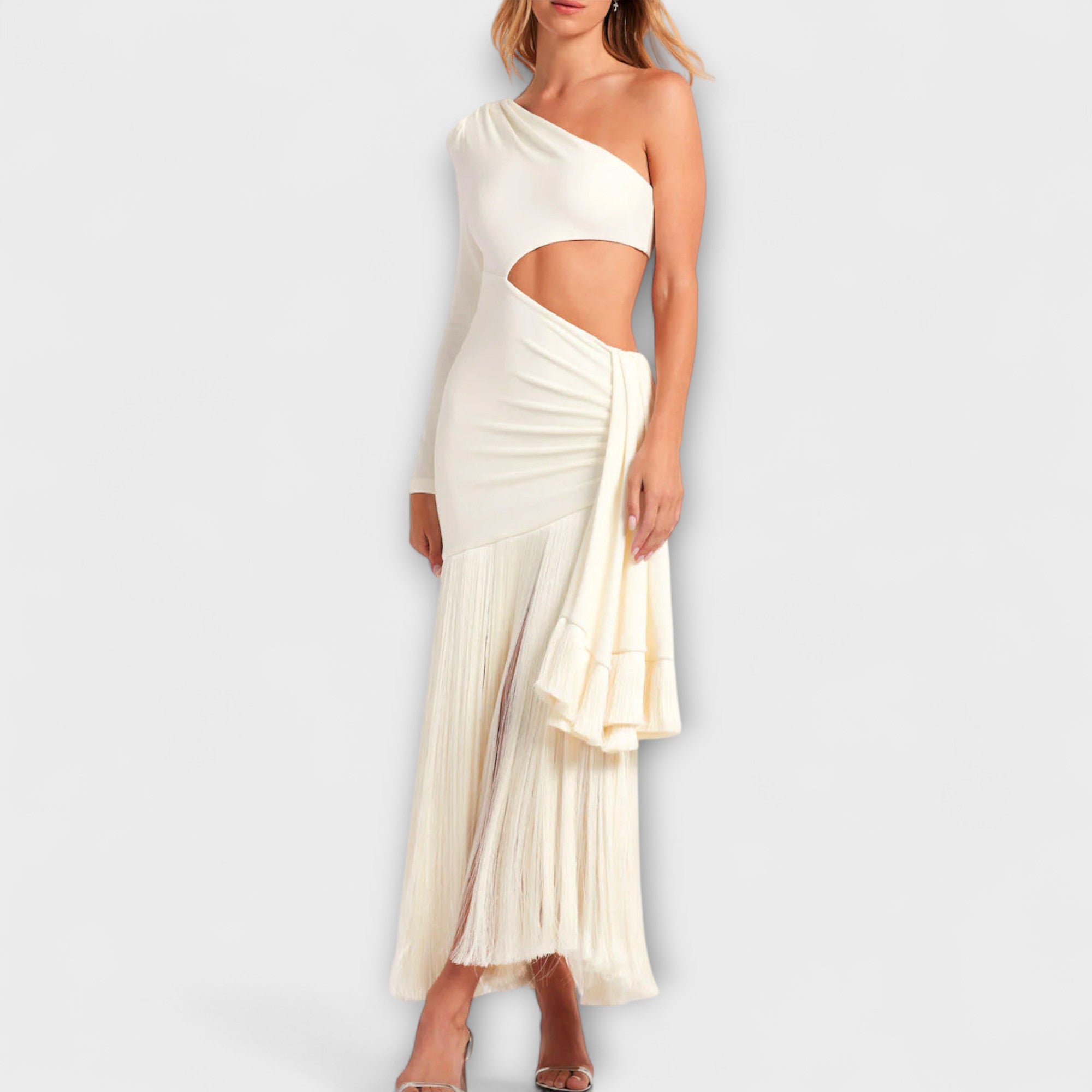 Alice - Maxi abito con frange e cut-out appariscente