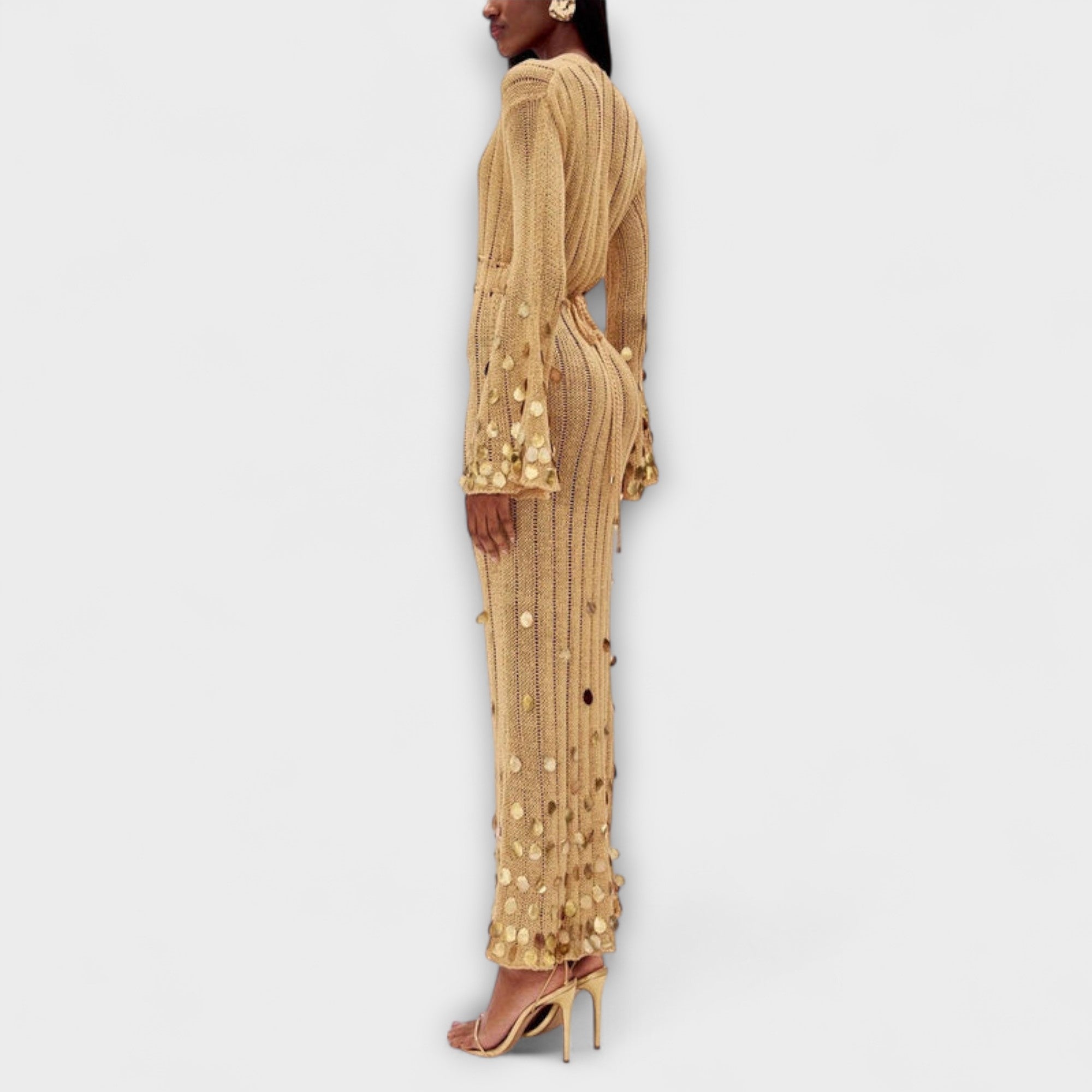 Kathleen - Maxi Abito in Maglia Oro di Dolly