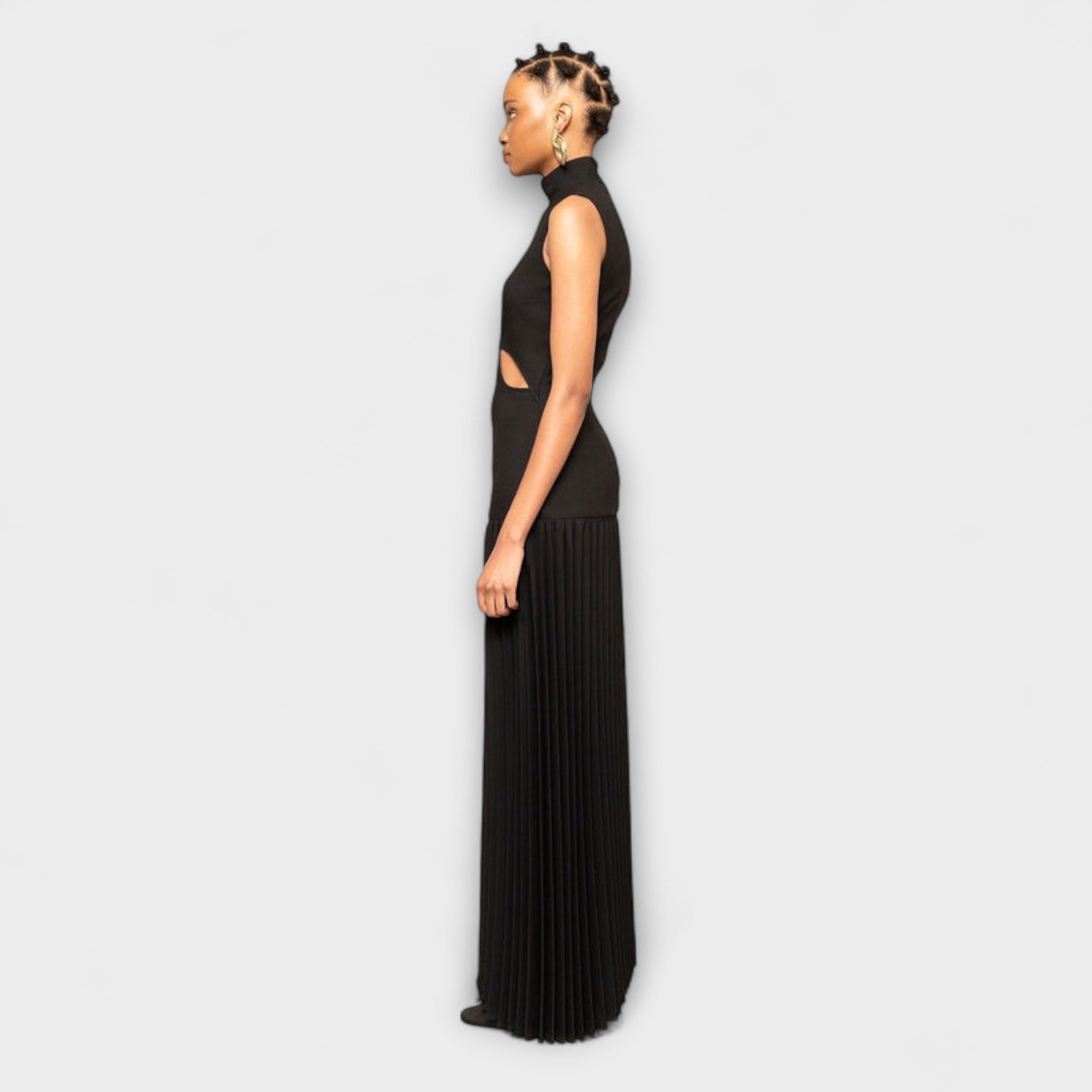 Kristen - Maxidress con pieghe e scollature