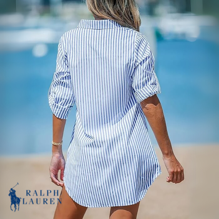 R. Ꮮаᴜгеn Abito Camicia Classico a Righe