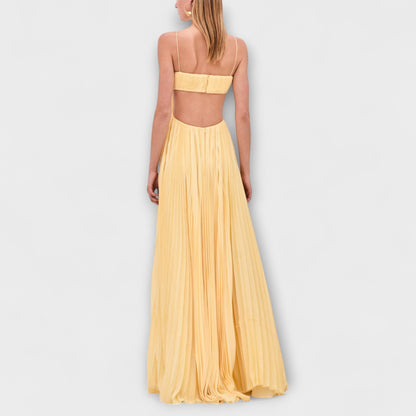 Mireille - Elegante Abito Maxy Plissettato con Cutout