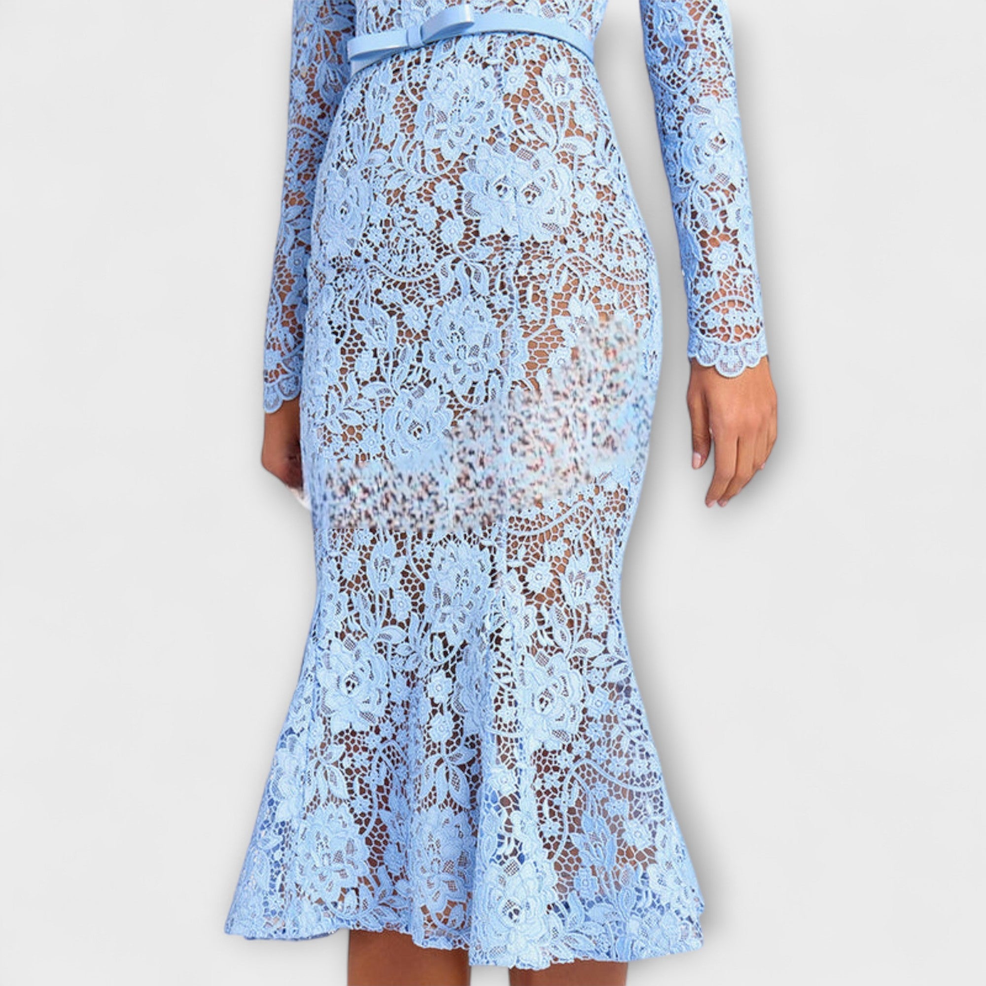 Freya - Elegante Vestito Midi in Pizzo Floreale