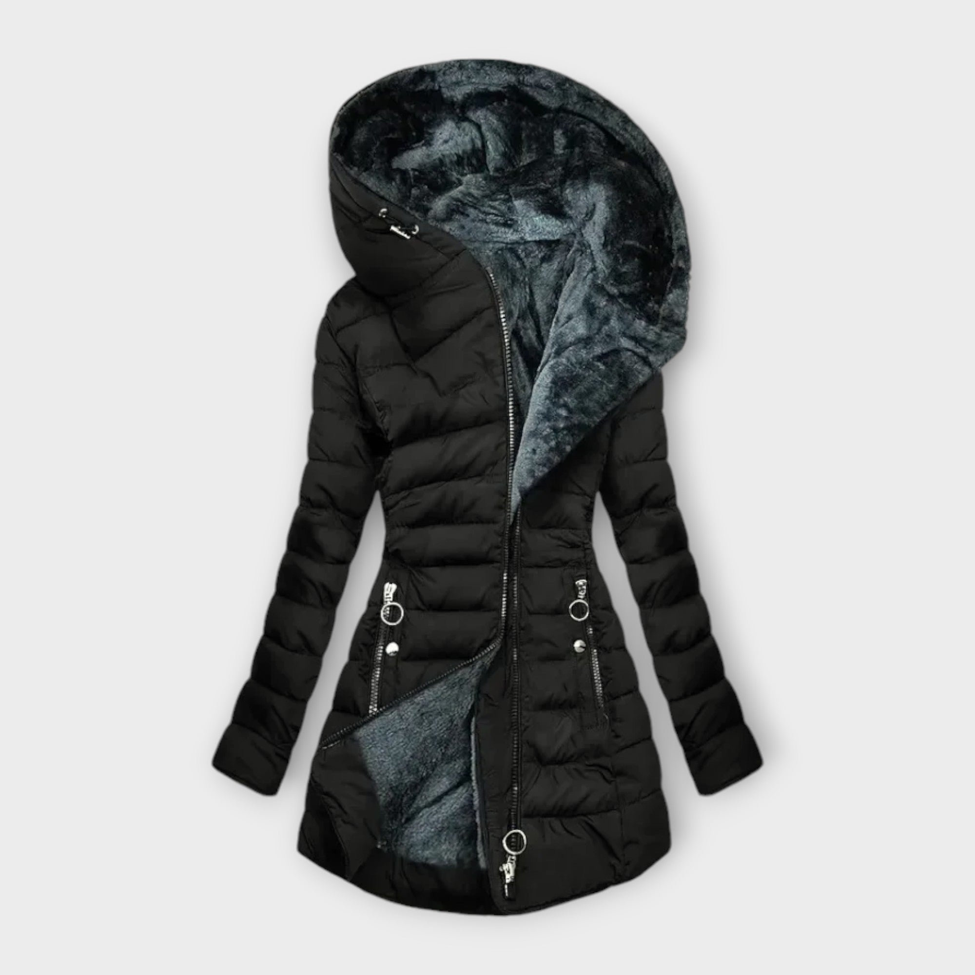 Kori - Cappotto con Fodera in Pelliccia Morbida