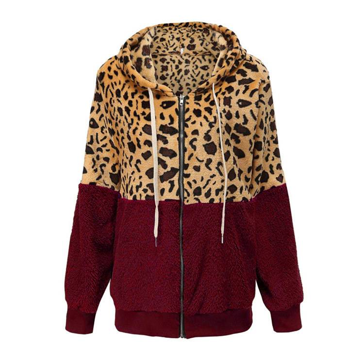 Lea - Felpa con cappuccio in pile con design leopardato