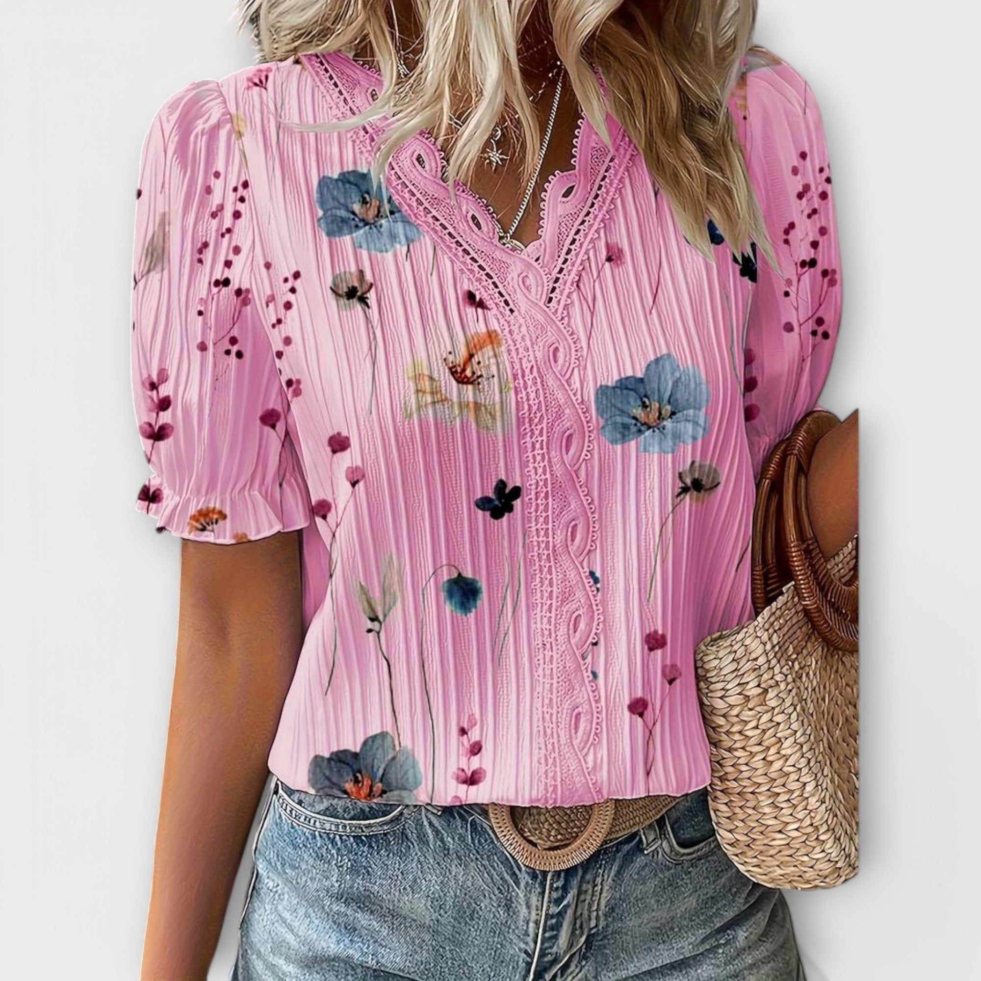 Emily - Blusa alla moda con scollatura a V
