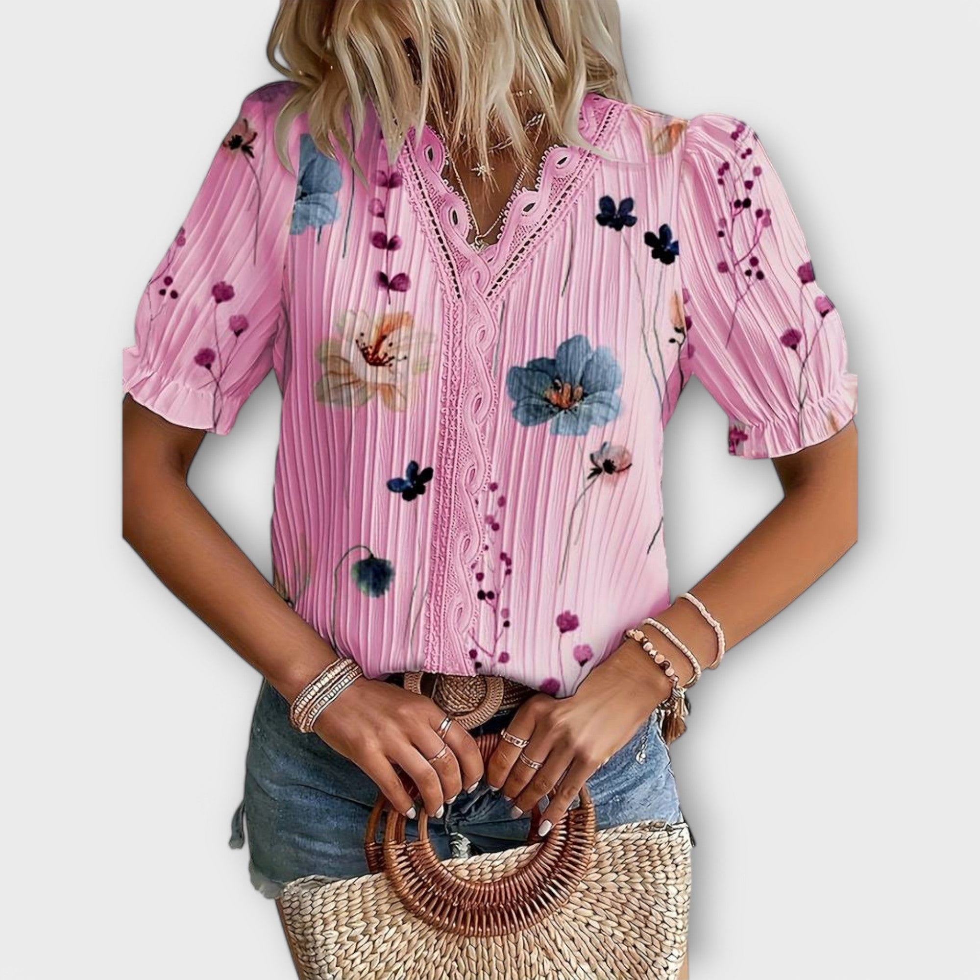 Emily - Blusa alla moda con scollatura a V