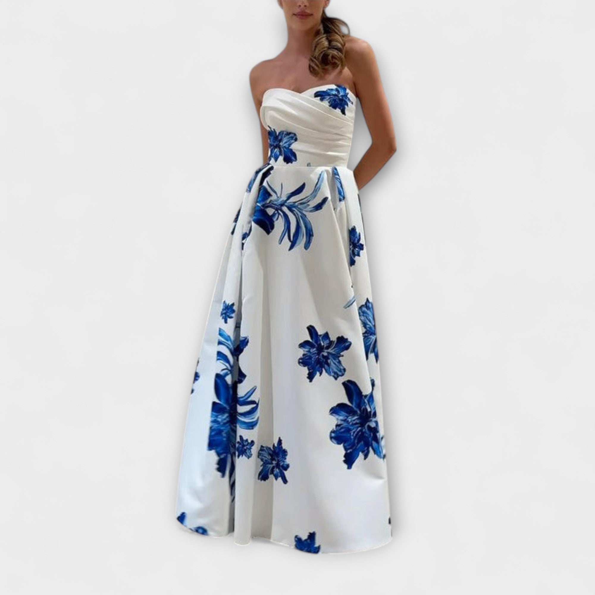 Rosalie - Elegante Maxidress a Spalle Scoperte con Fiori