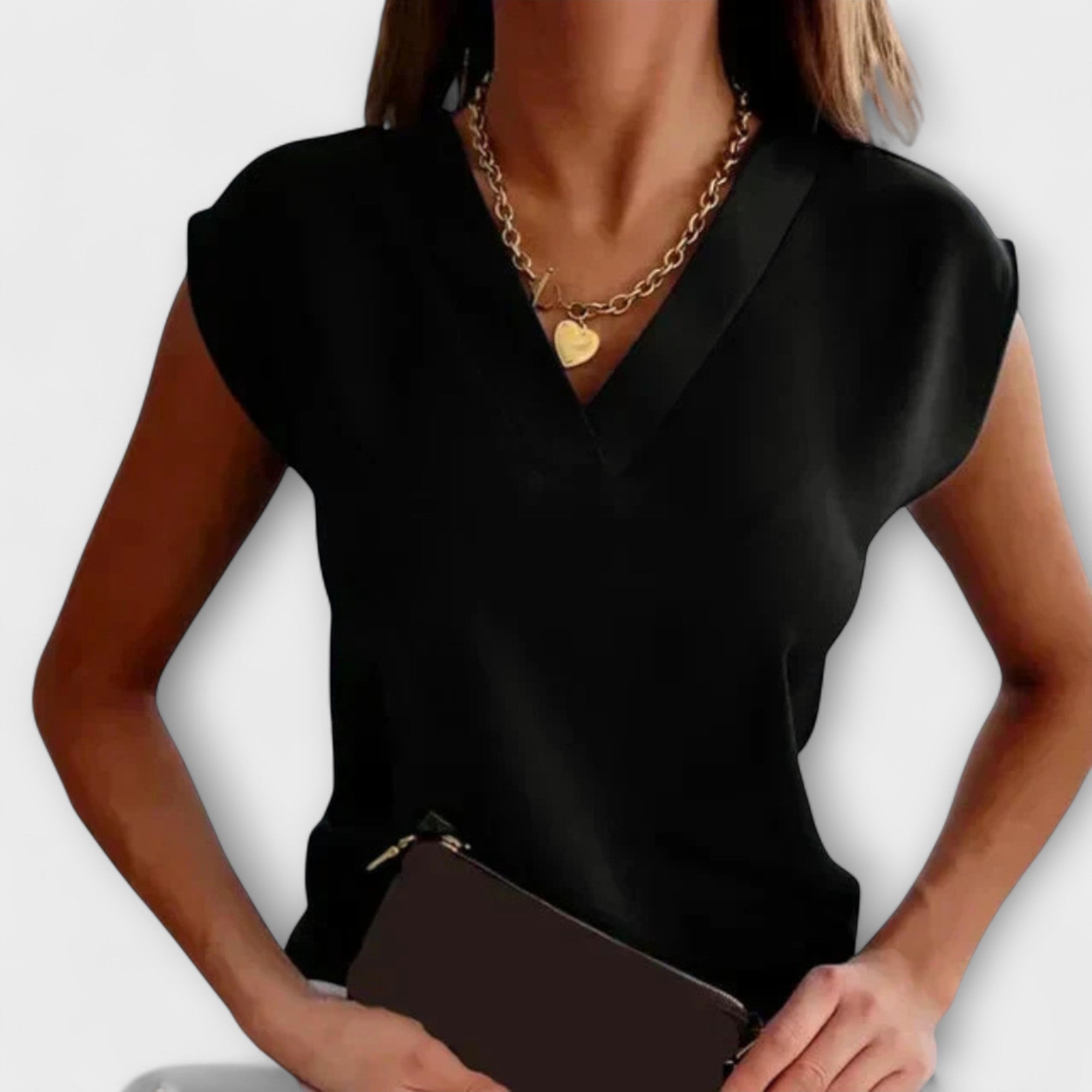 Top estivo da donna con scollatura a V e maniche ampie