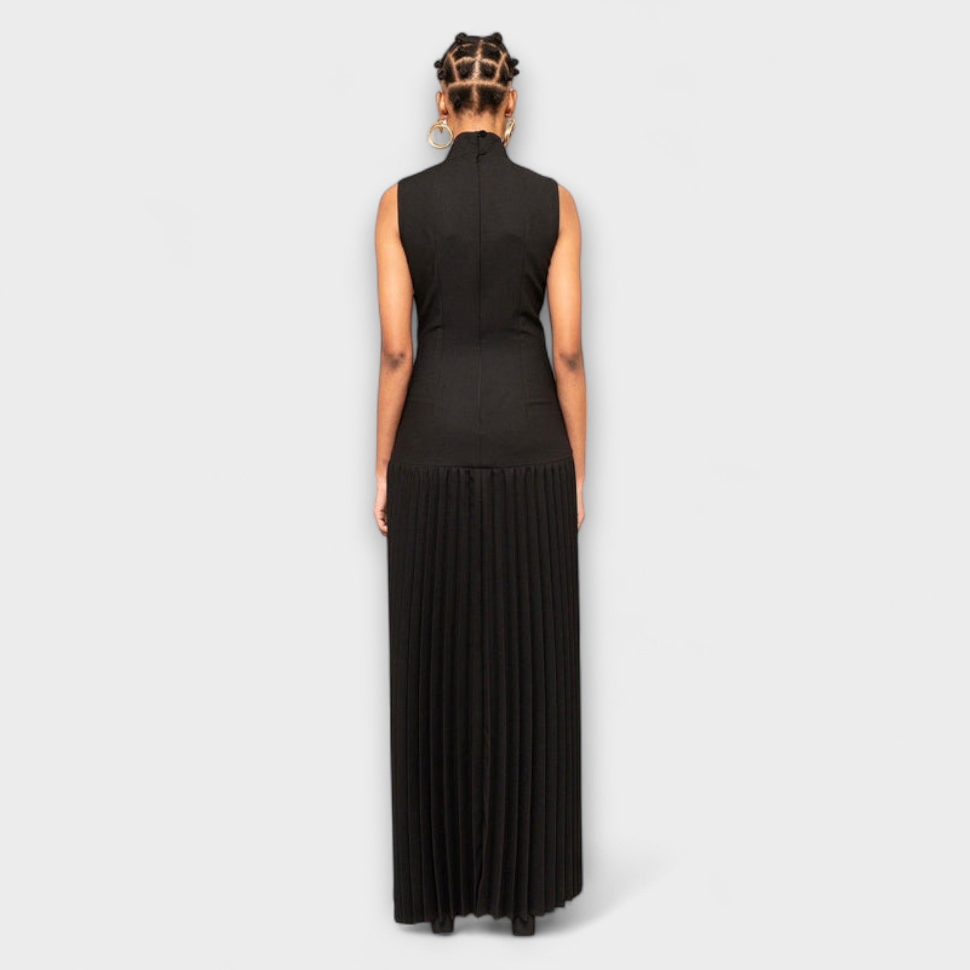 Kristen - Maxidress con pieghe e scollature