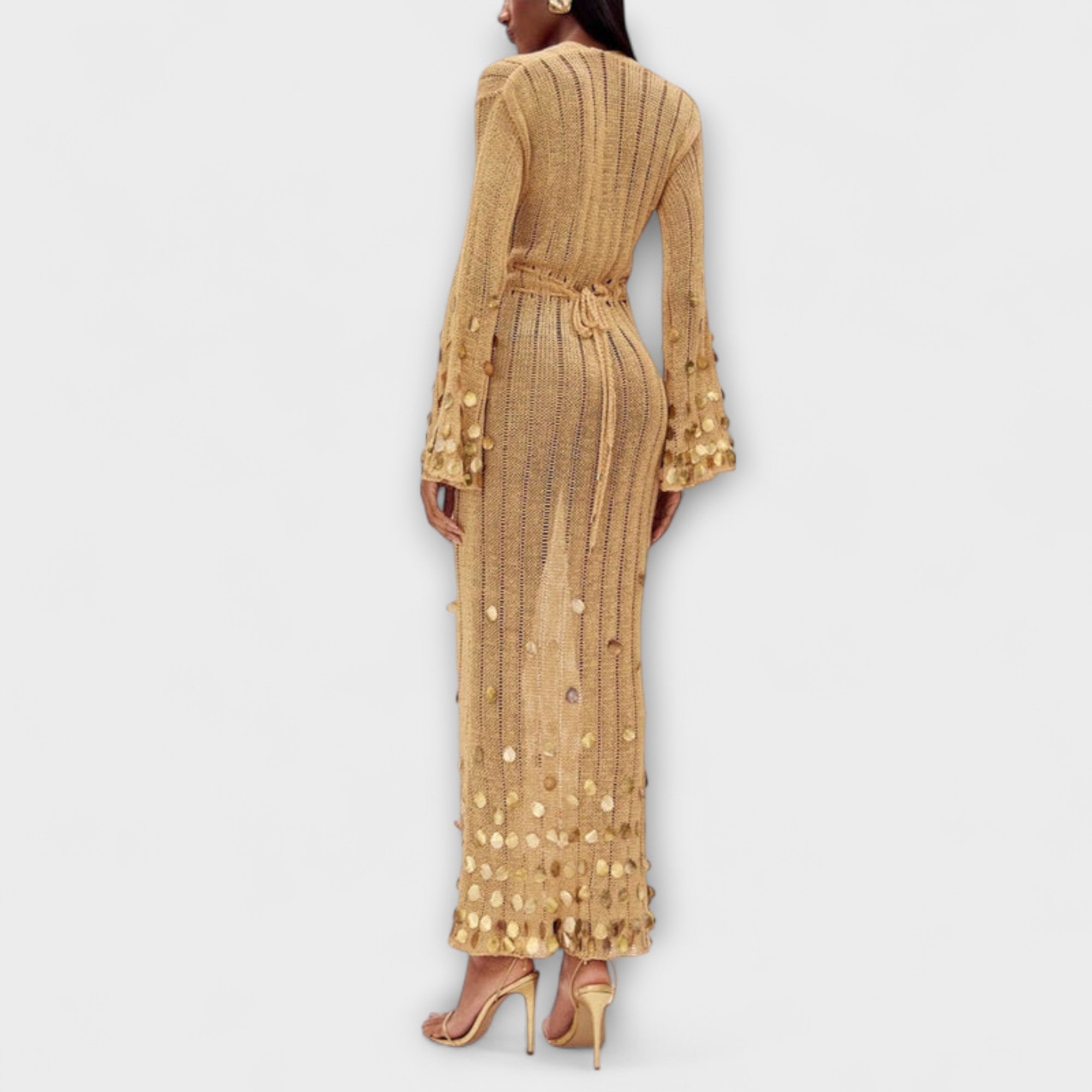Kathleen - Abito Maxi in Maglia Oro di Dolly