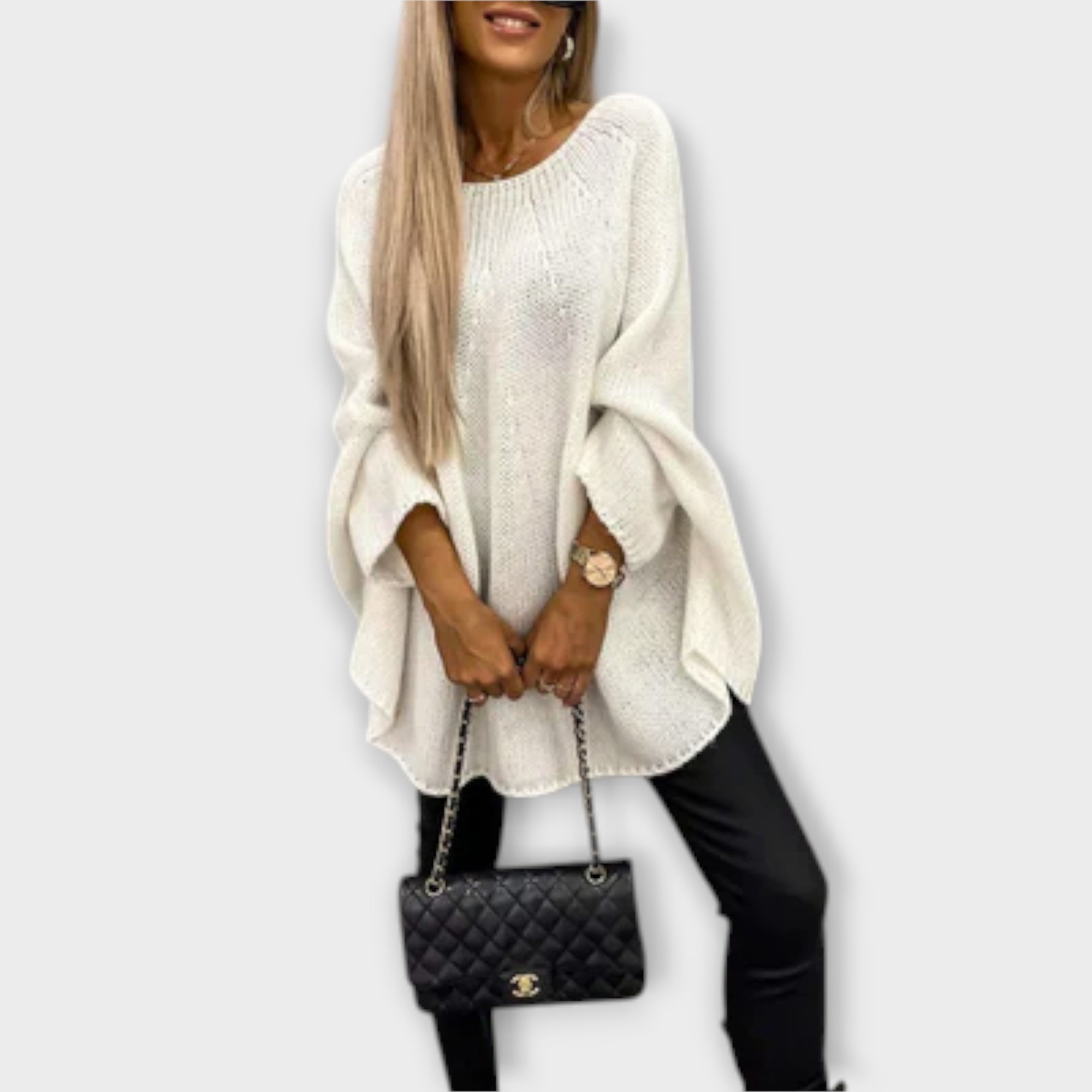 Isabelle - Maglione donna elegante con scollo rotondo