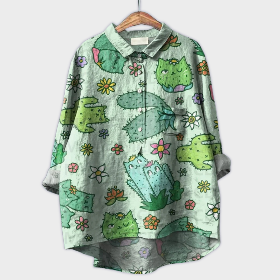 Magdalena - Blusa da donna fatta a mano con design floreale