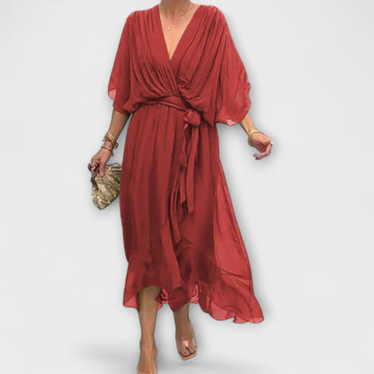 Amoura - Abito in chiffon con scollatura a V