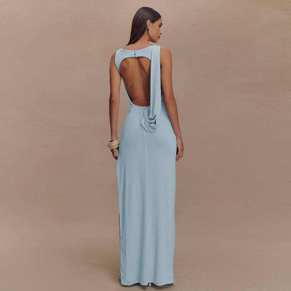 Rieke - Abito maxi elegante con alta spacco