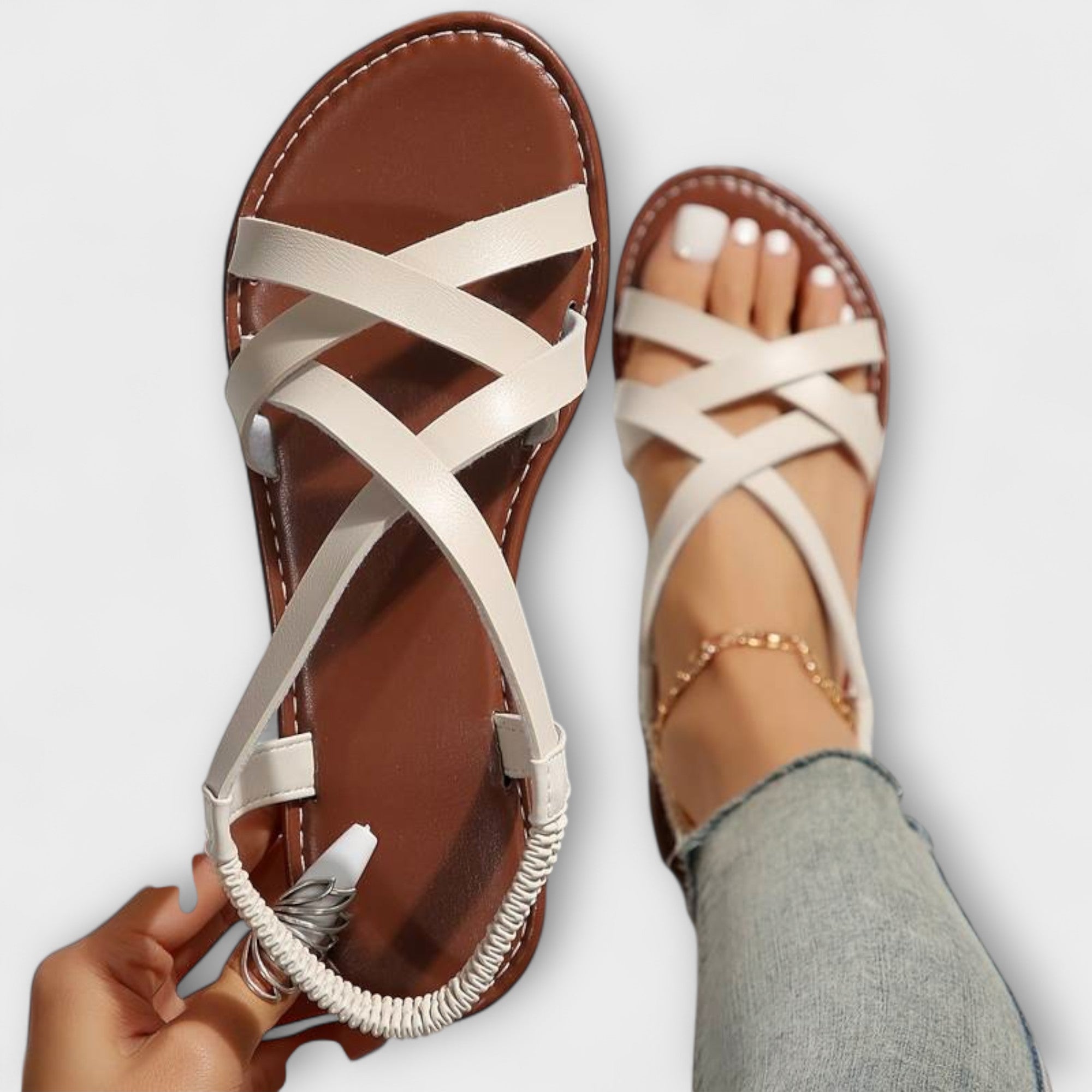 Deborah - Sandali da donna con chiusura incrociata leggera