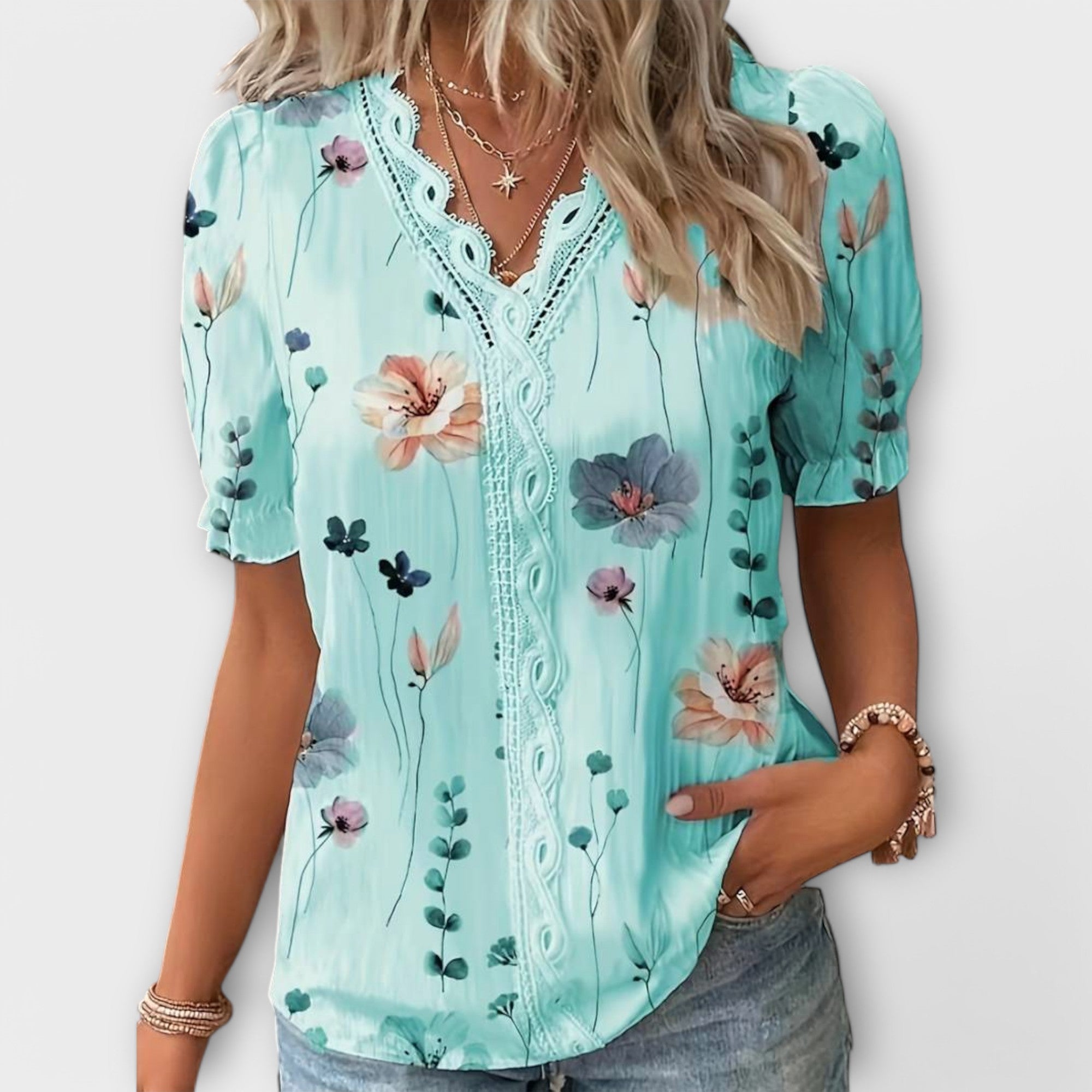 Emily - Blusa alla moda con scollatura a V