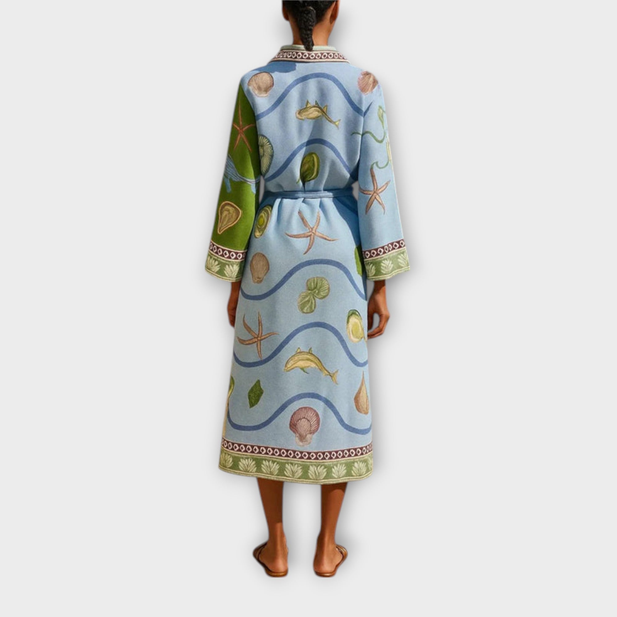 Jule - Abito Midi in Twill Stampato con Cintura