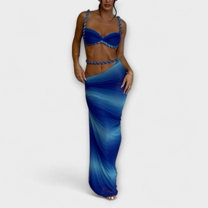Jane - Elegante Crop Top con Gradient e Duo di Gonna