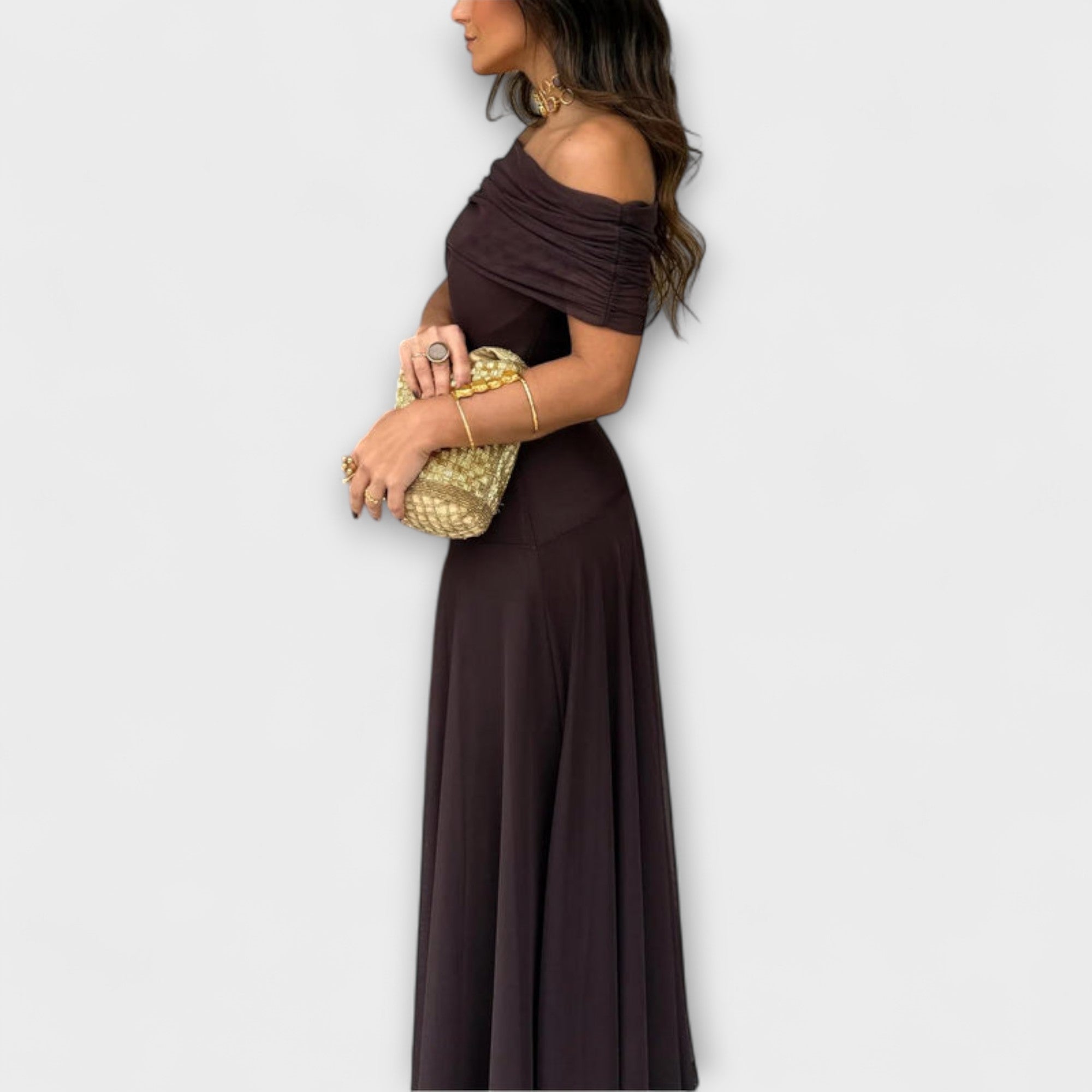 Meadow - Toledo Abito Maxi in Rete a Spalla Unica