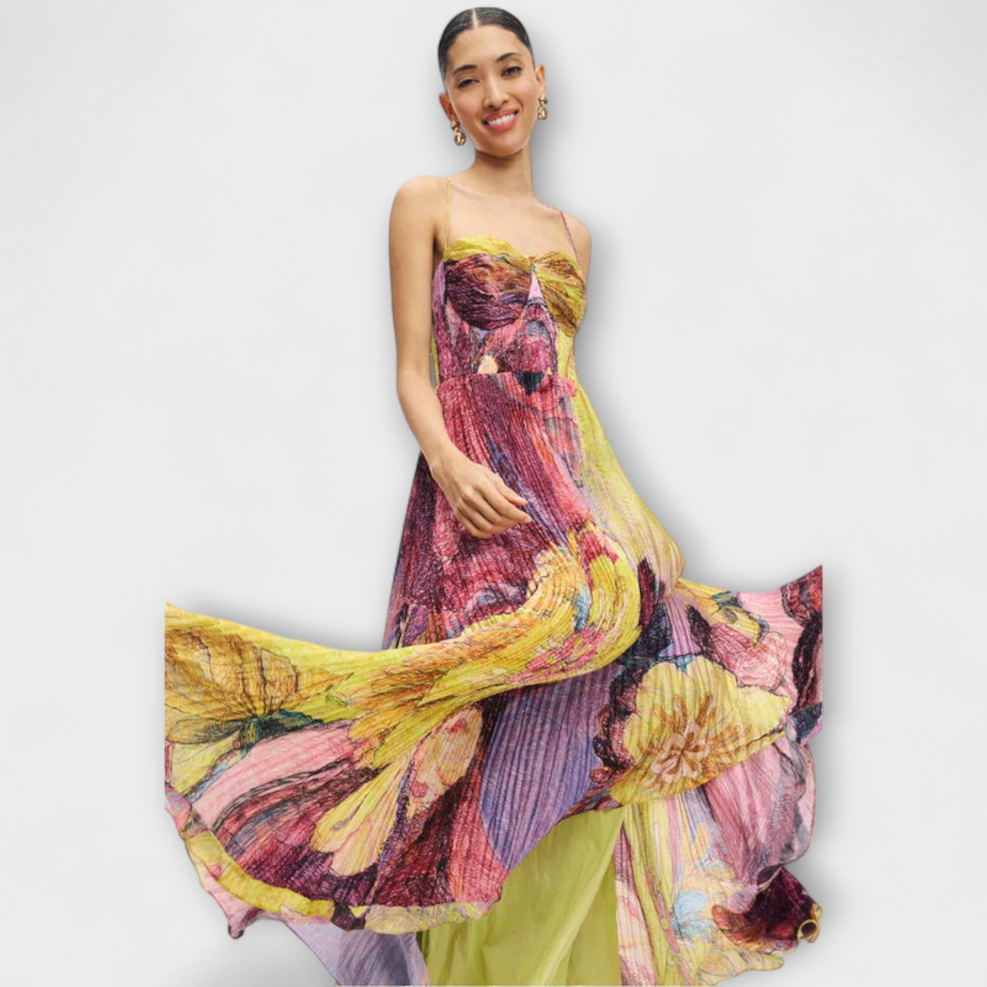 Kiara - Maxidress con vivace stampa Ikat