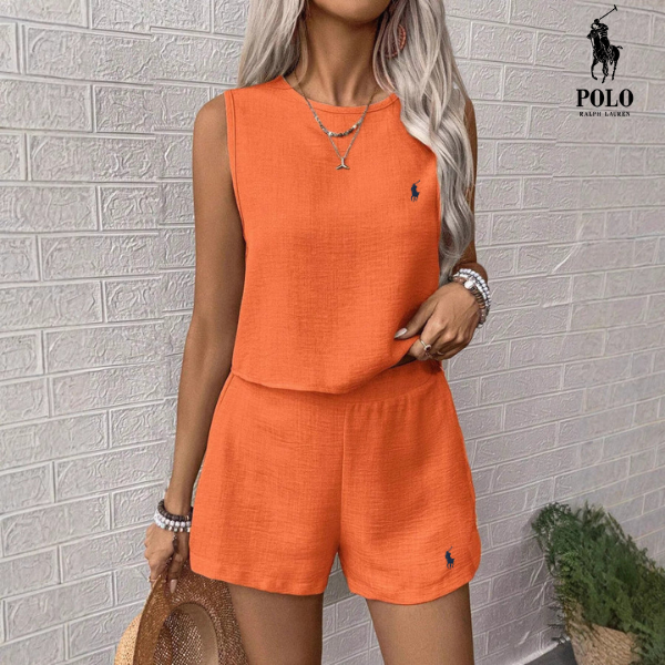 [Compra 1 Ottieni 2] Set Completo in Lino Serenity a Due Pezzi di R. Ꮮаᴜгеn + Cappello da Sole R. Ꮮаᴜгеn in Omaggio