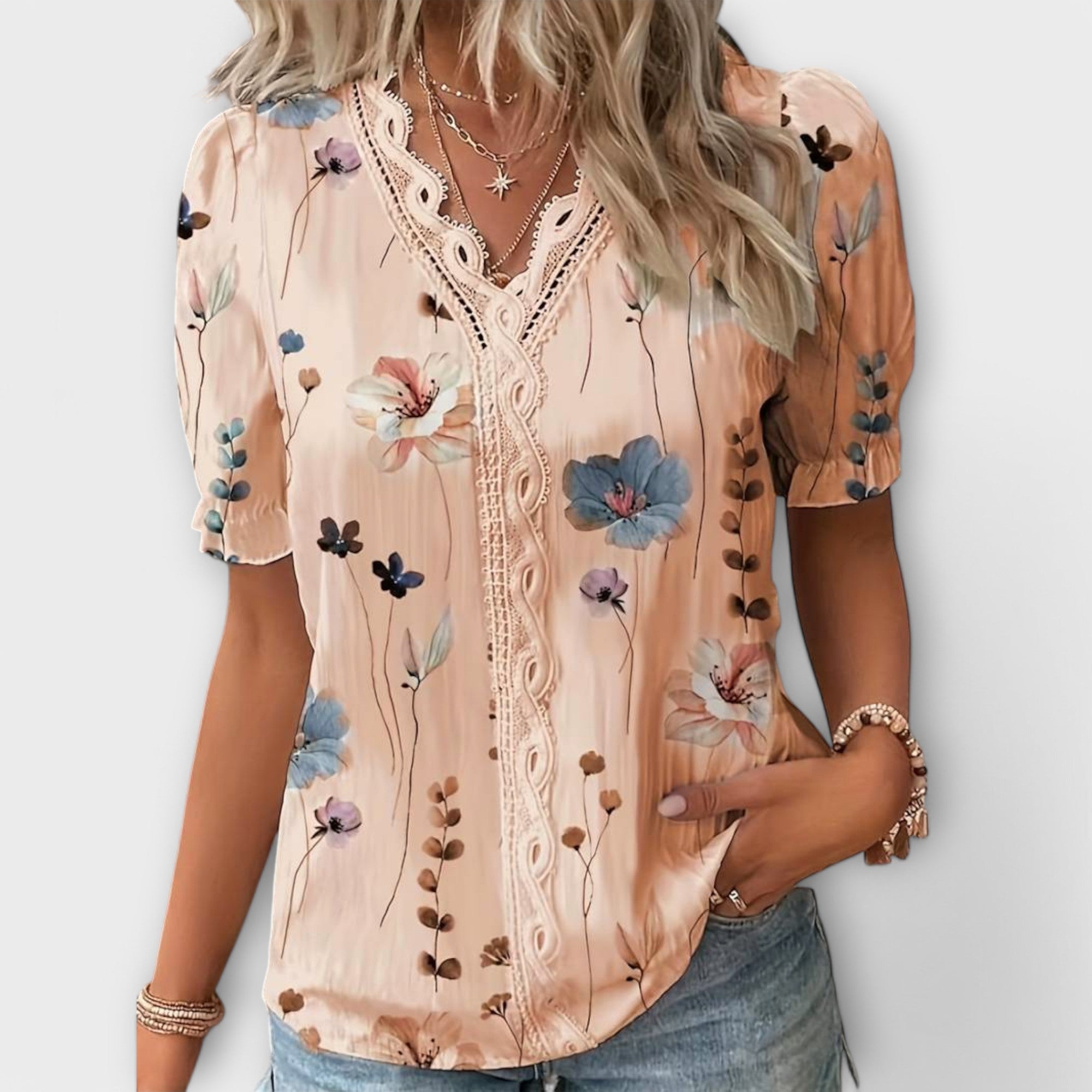 Emily - Blusa alla moda con scollatura a V