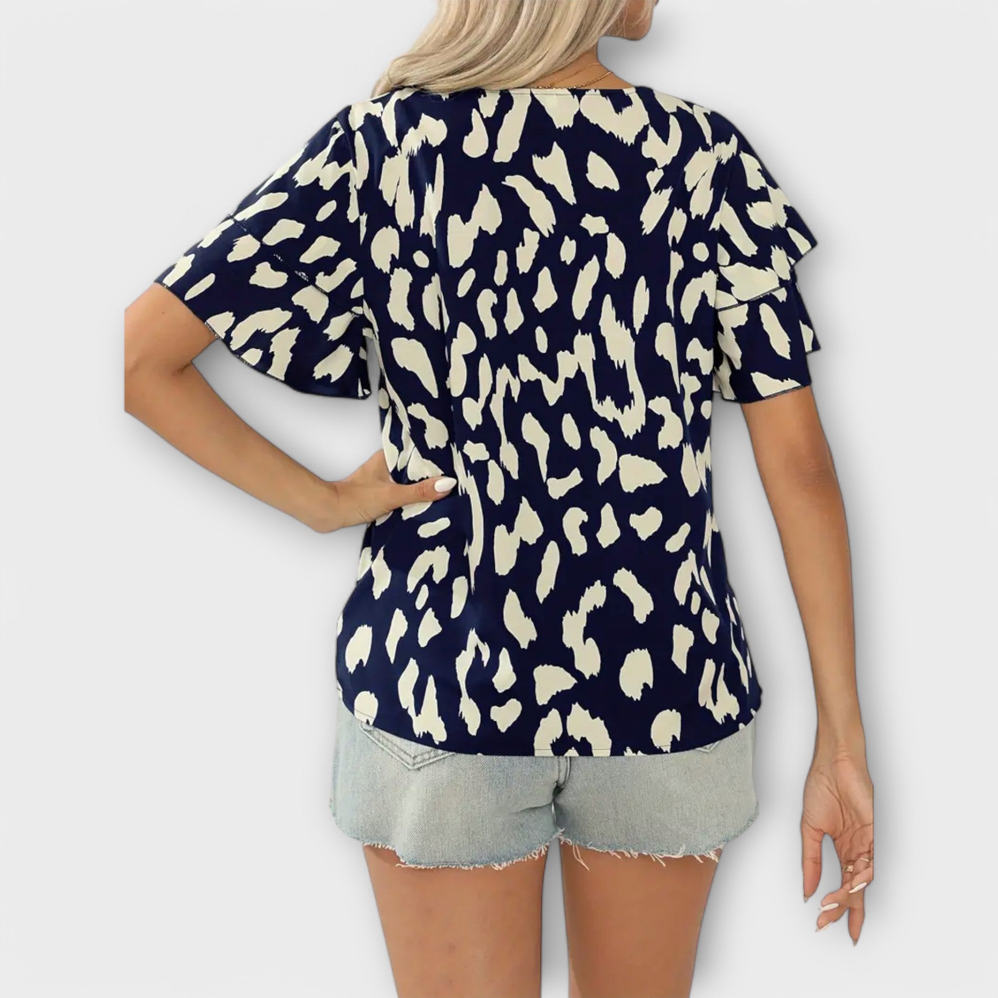 Evelyn - Blusa casual con scollo rotondo