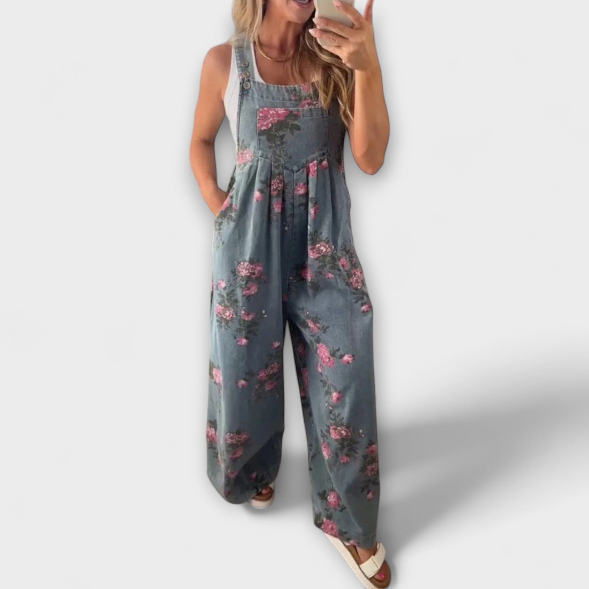 Mirona - Salopette in denim con vestibilità rilassata