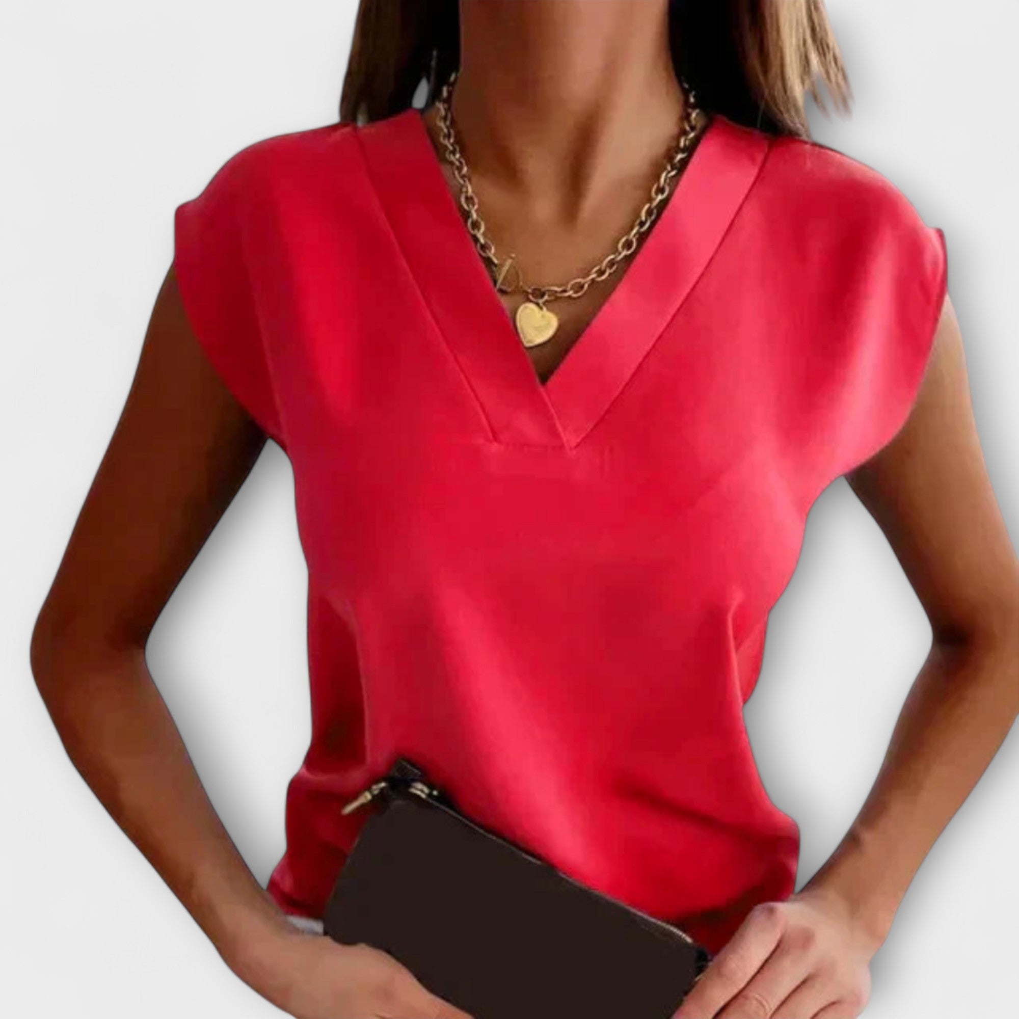 Top estivo da donna con scollatura a V e maniche ampie