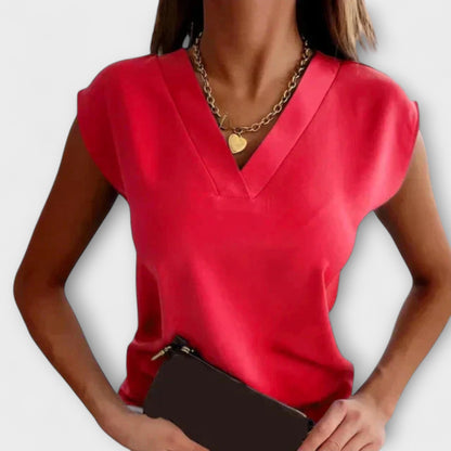 Top estivo da donna con scollatura a V e maniche ampie