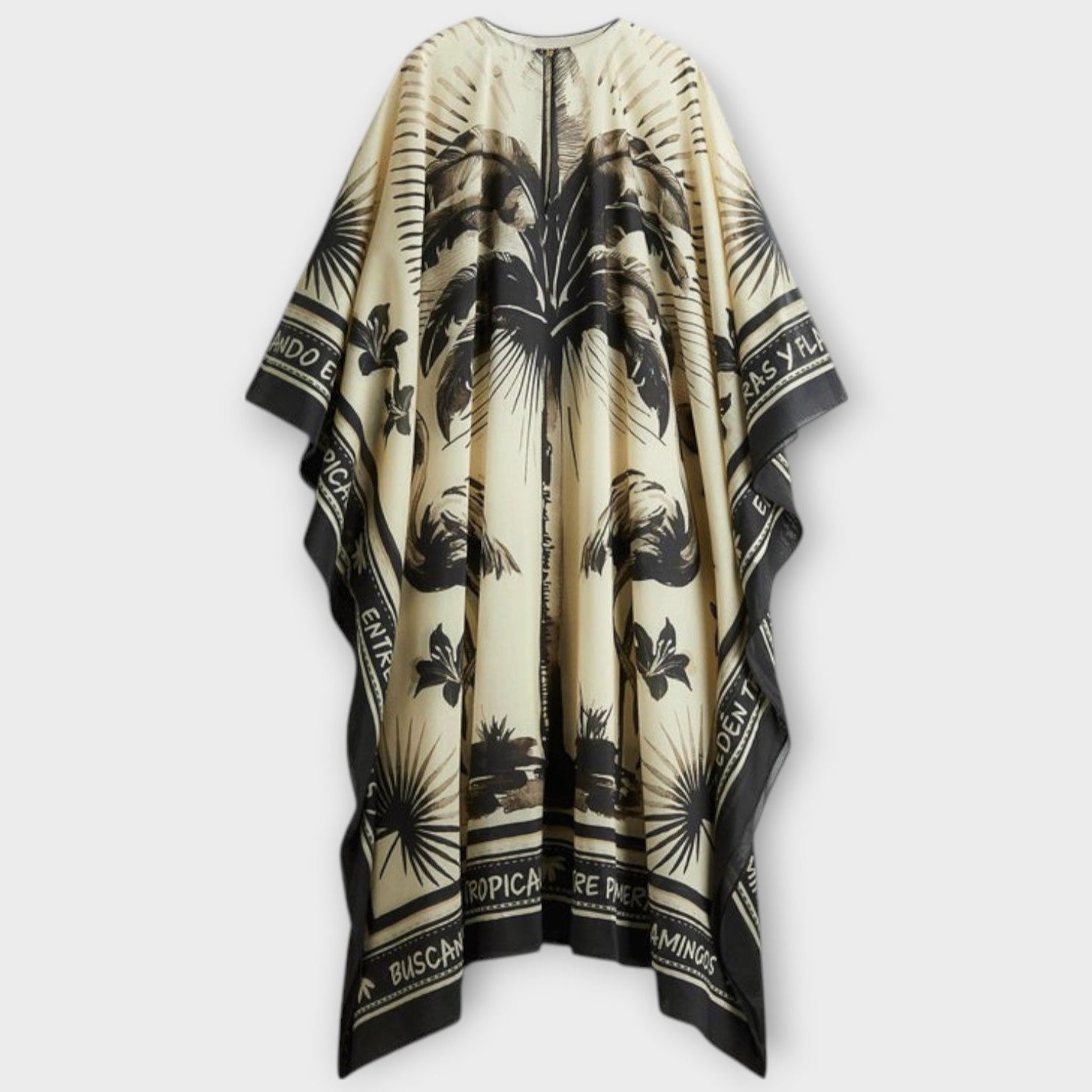 Melissa - Kaftano Maxidress con stampa di fenicotteri extra-large