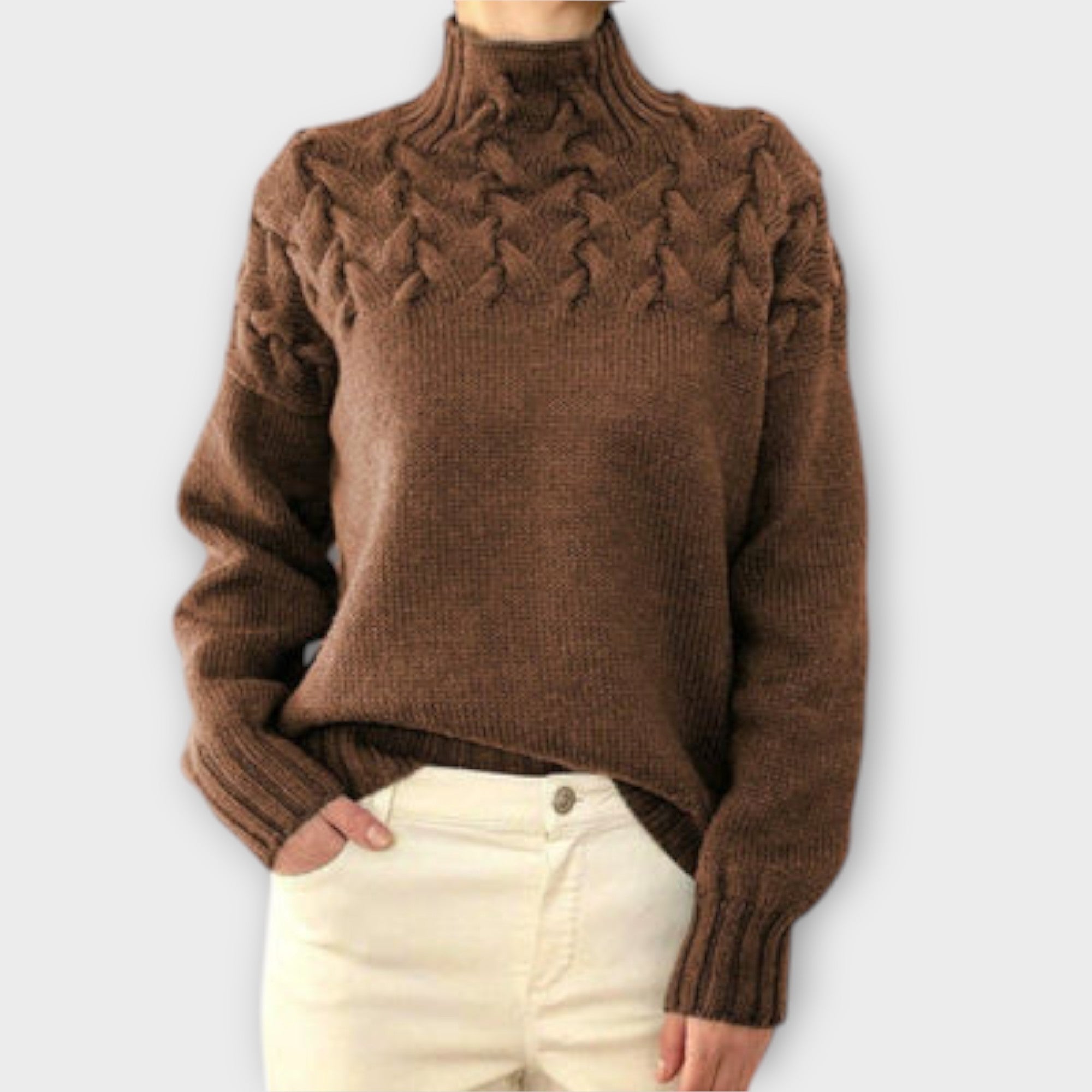 Eva - Maglione da donna con dettaglio a trecce