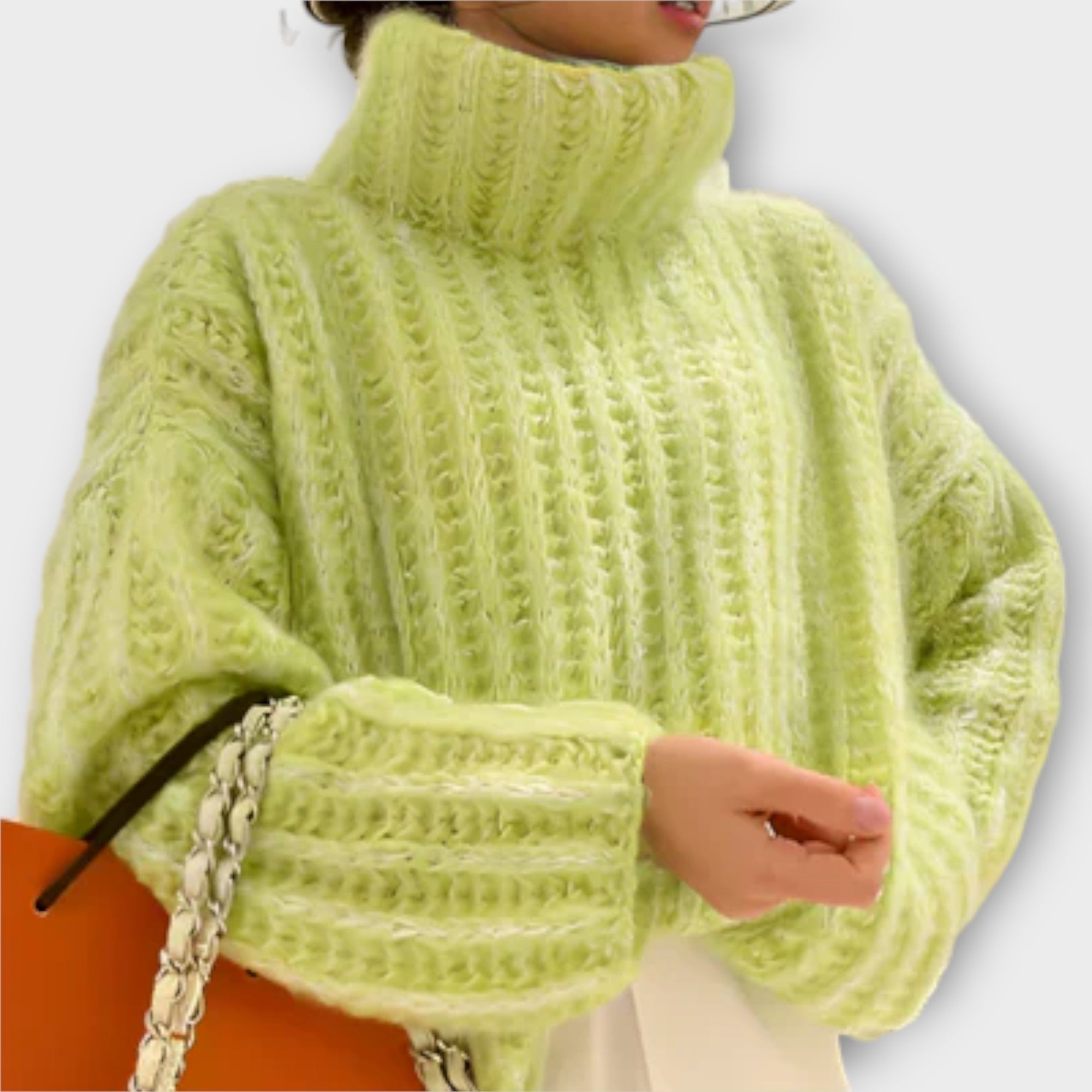 Paulina - Maglione con cappuccio da donna a maniche lunghe morbido