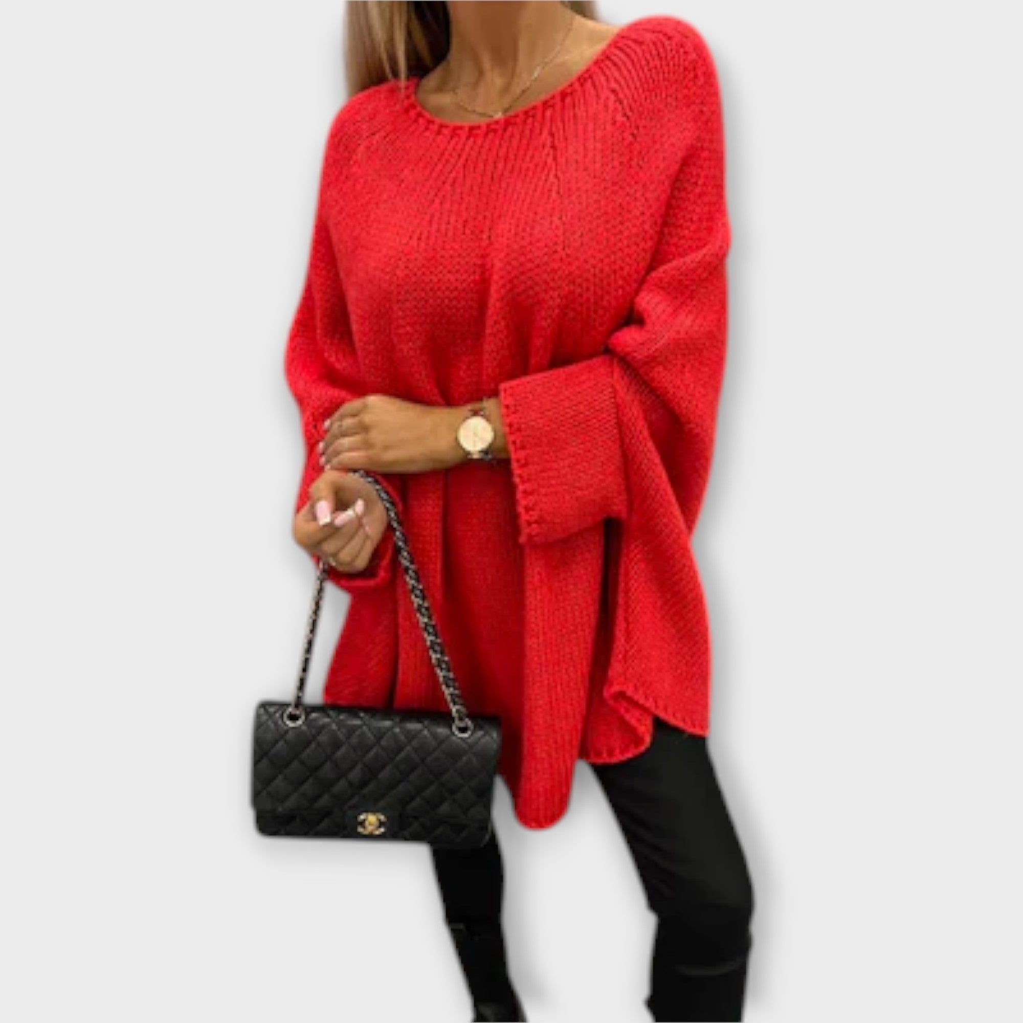 Isabelle - Maglione donna elegante con scollo rotondo