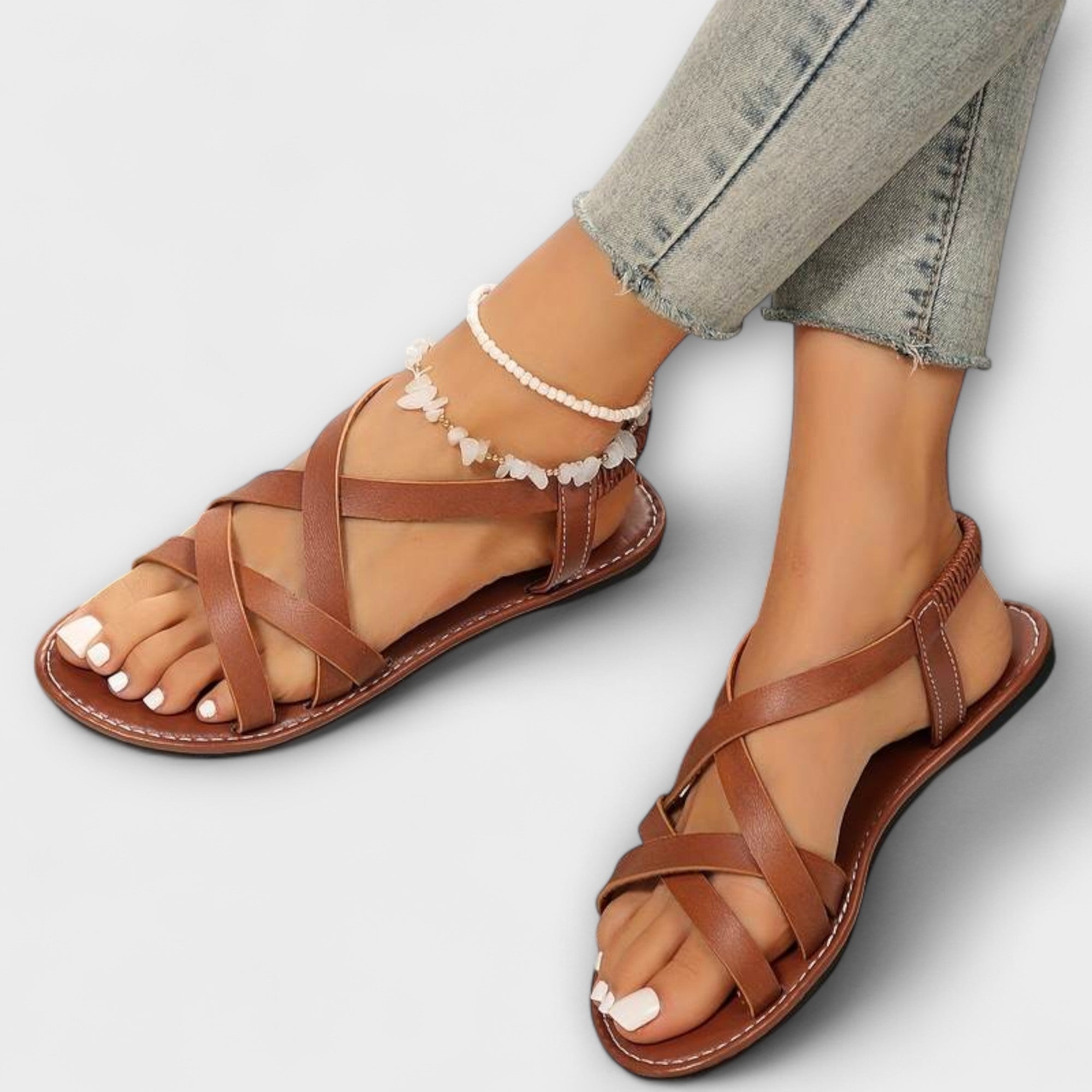 Deborah - Sandali da donna con chiusura incrociata leggera