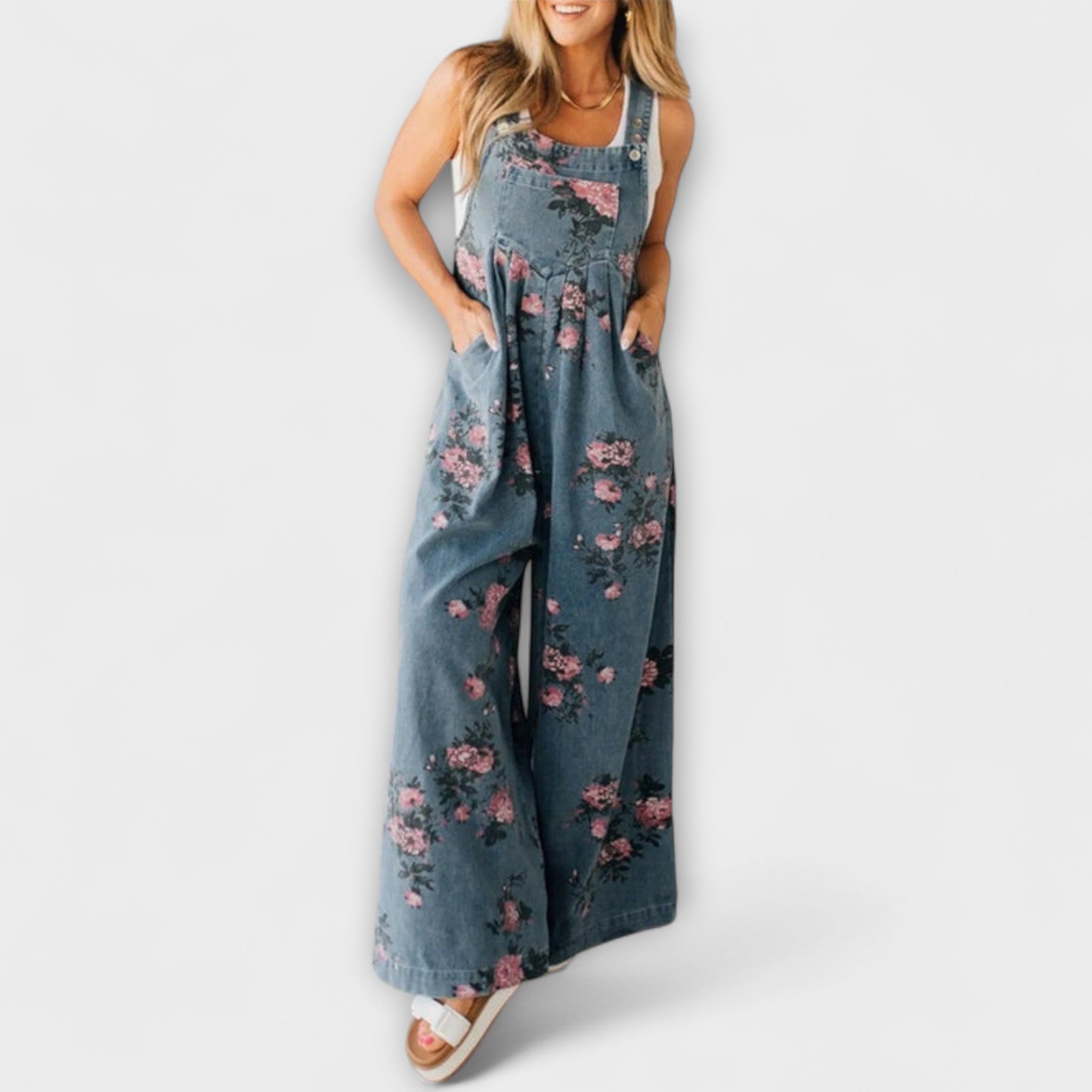 Mirona - Salopette in denim con vestibilità rilassata
