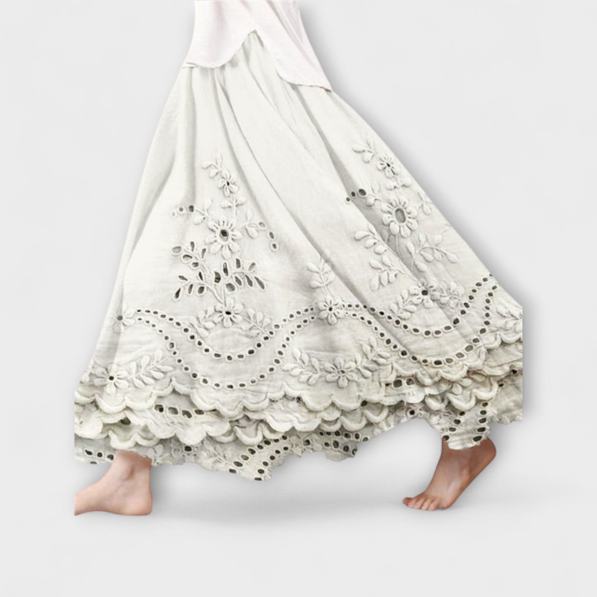 Luna – Maxigonna Boho Con Ricamo