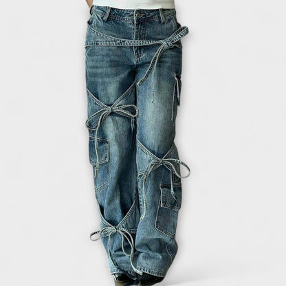 Paloma - Jeans in denim utility con dettaglio nodo