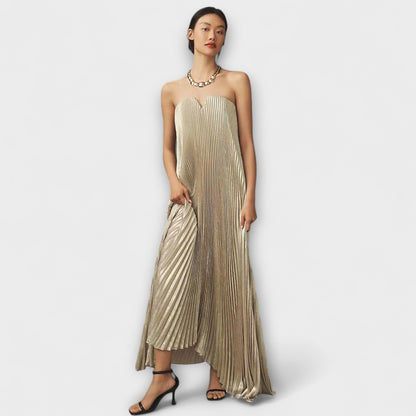 Michelle - Maxi Abito Sweetheart in Stampa Floreale Arancione