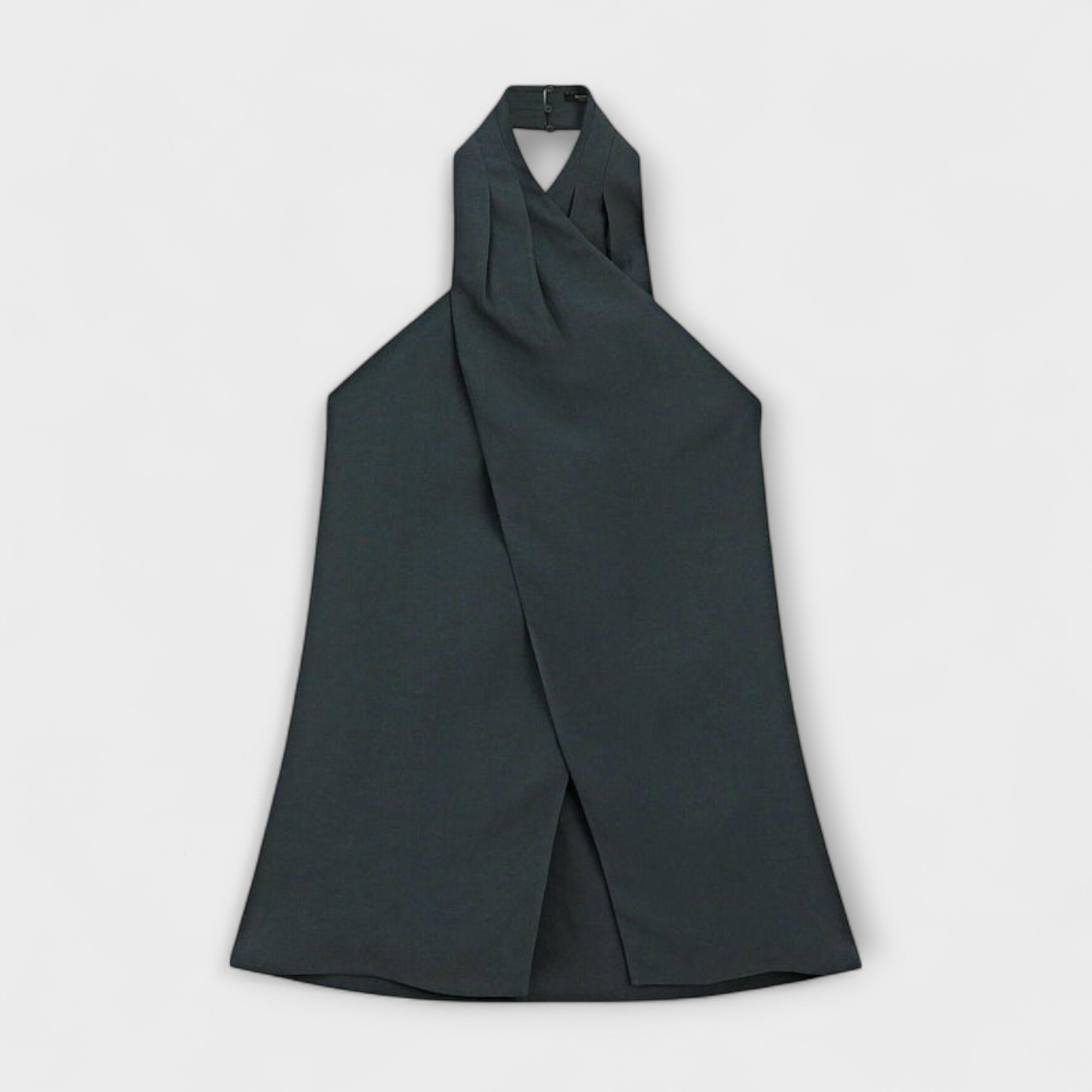 Leah - Top Blu con Collo All'Americana e Scollo Sulla Schiena