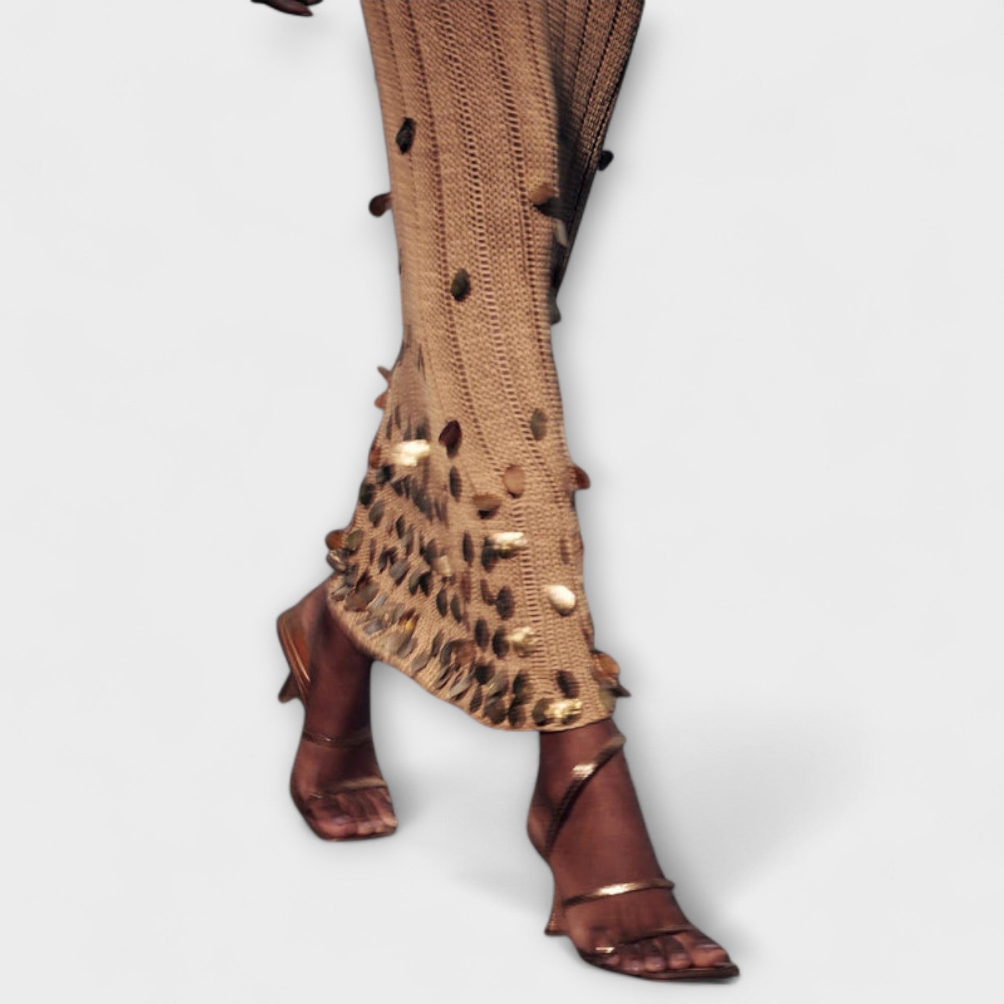 Kathleen - Abito Maxi in Maglia Oro di Dolly