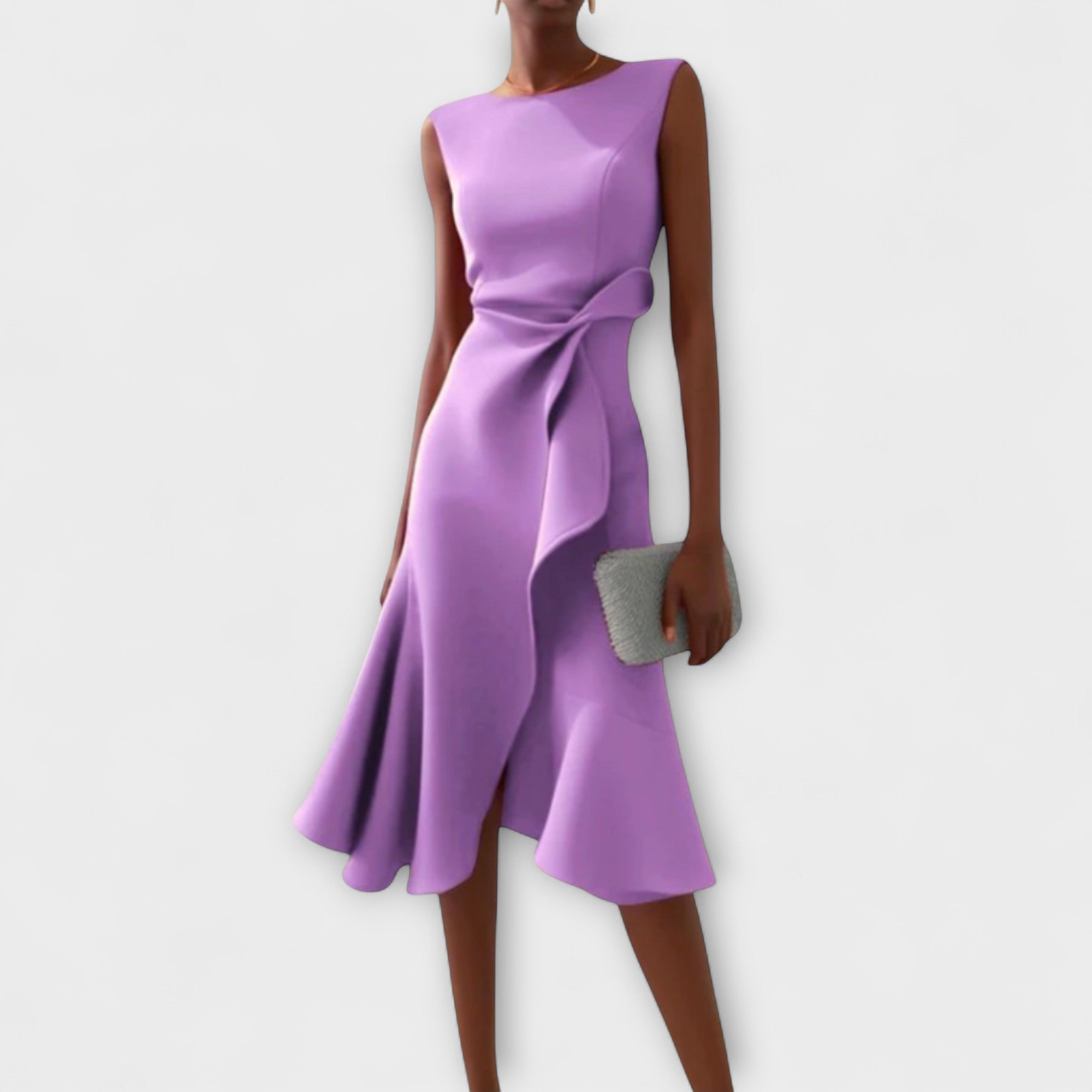 Juliette – Abito midi asimmetrico drappeggiato