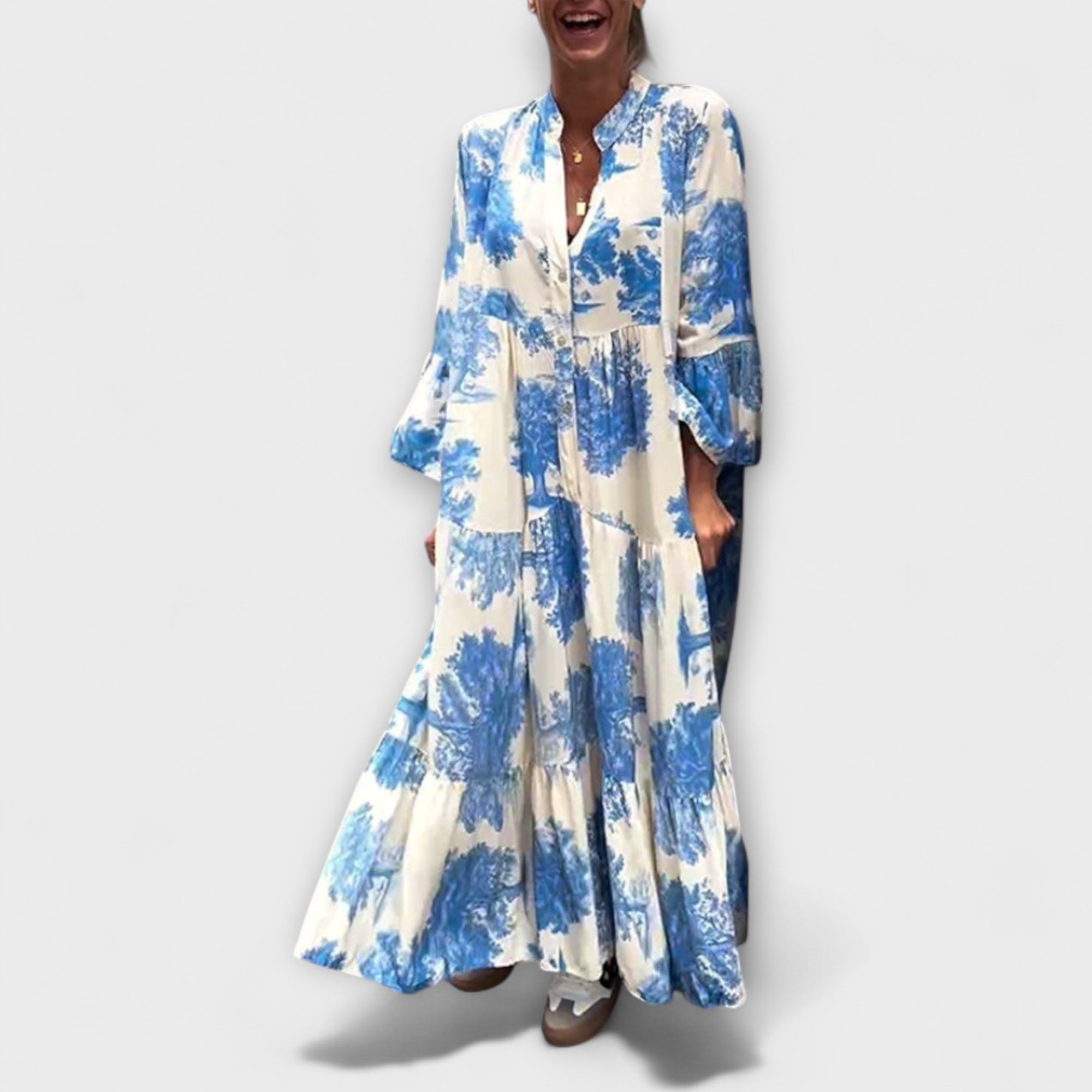 Nerina - Elegante Abito Maxi Floreale