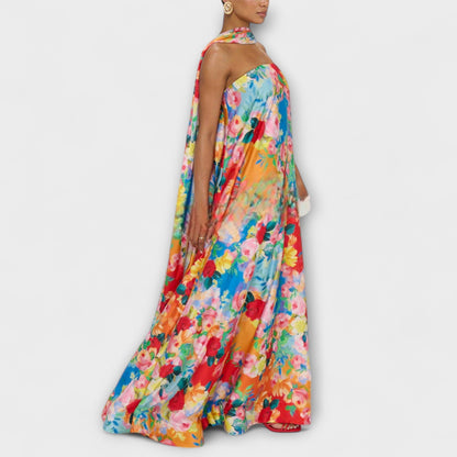 Harlow - Abito Maxi Floreale Off-Shoulder