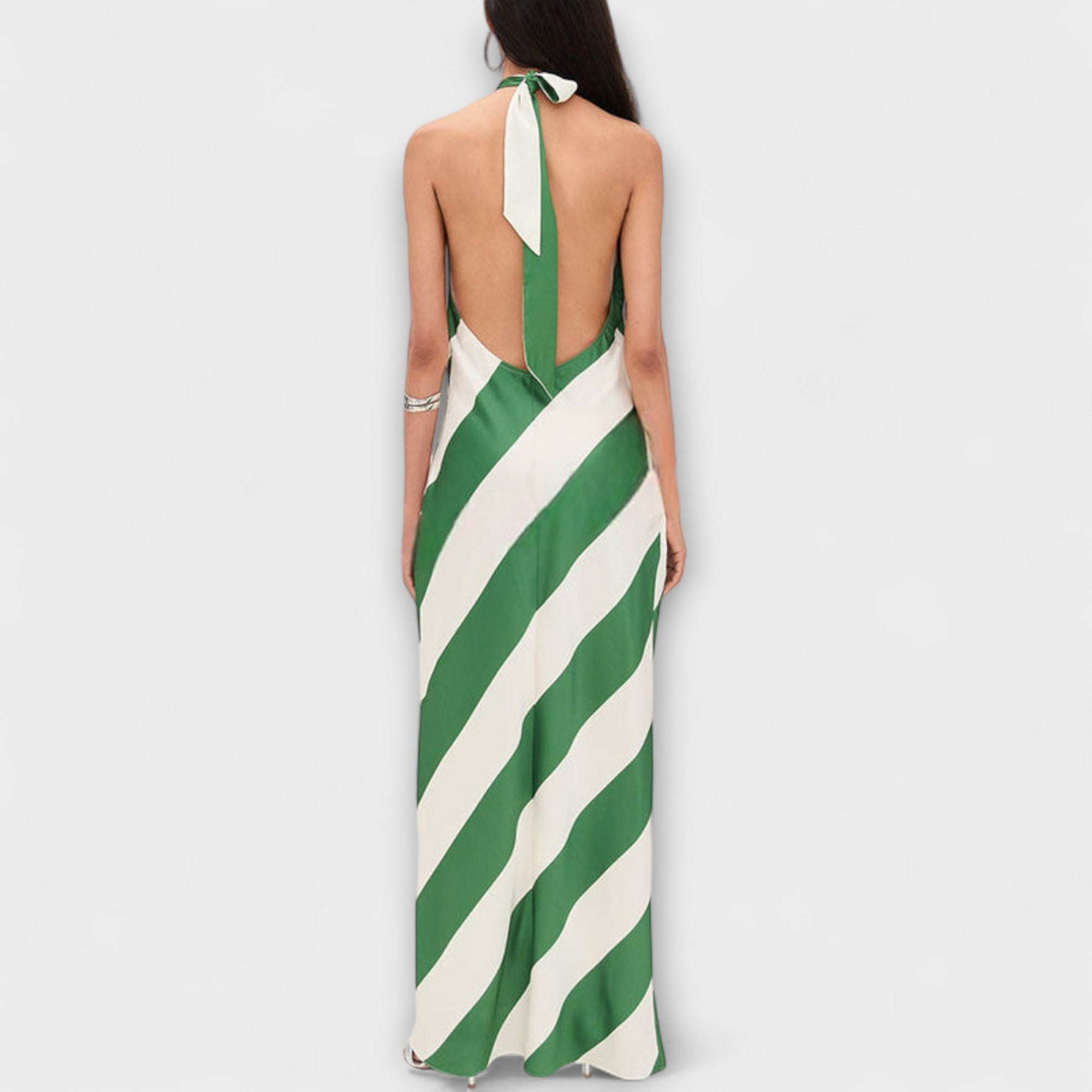 Marlowe - Abito Maxy con Stampa a Righe Senza Maniche