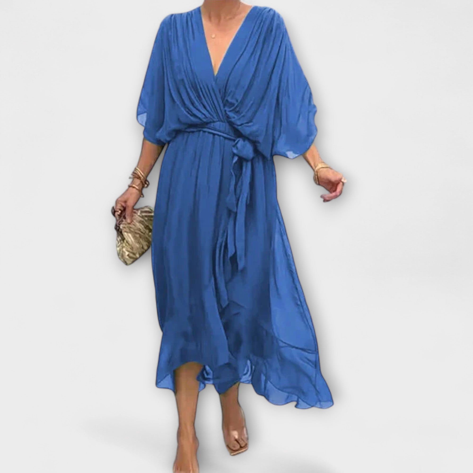 Amoura - Abito in chiffon con scollatura a V