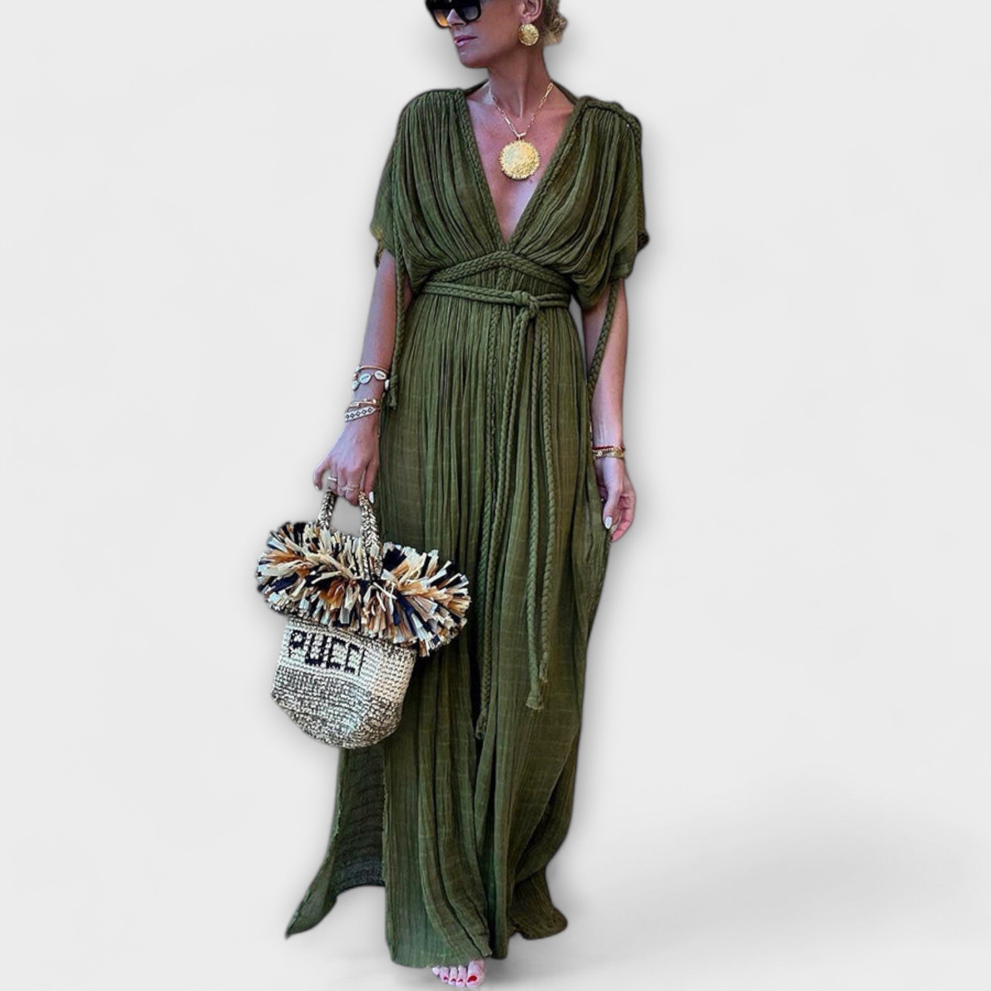 Abito kimono-maxi in stile greco