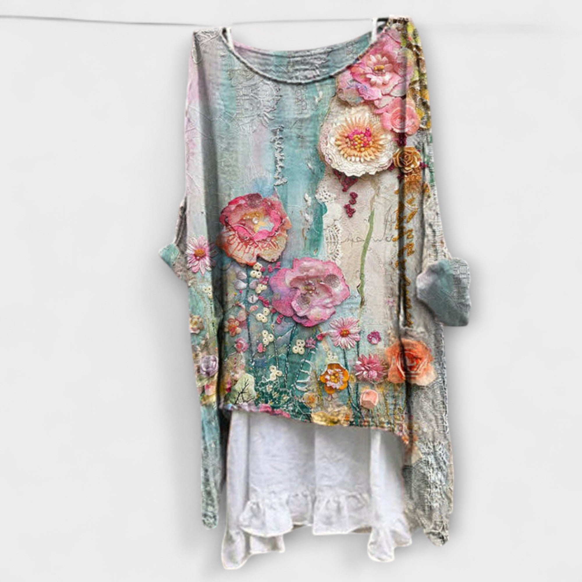 Evelyn - Blusa con stampa artistica