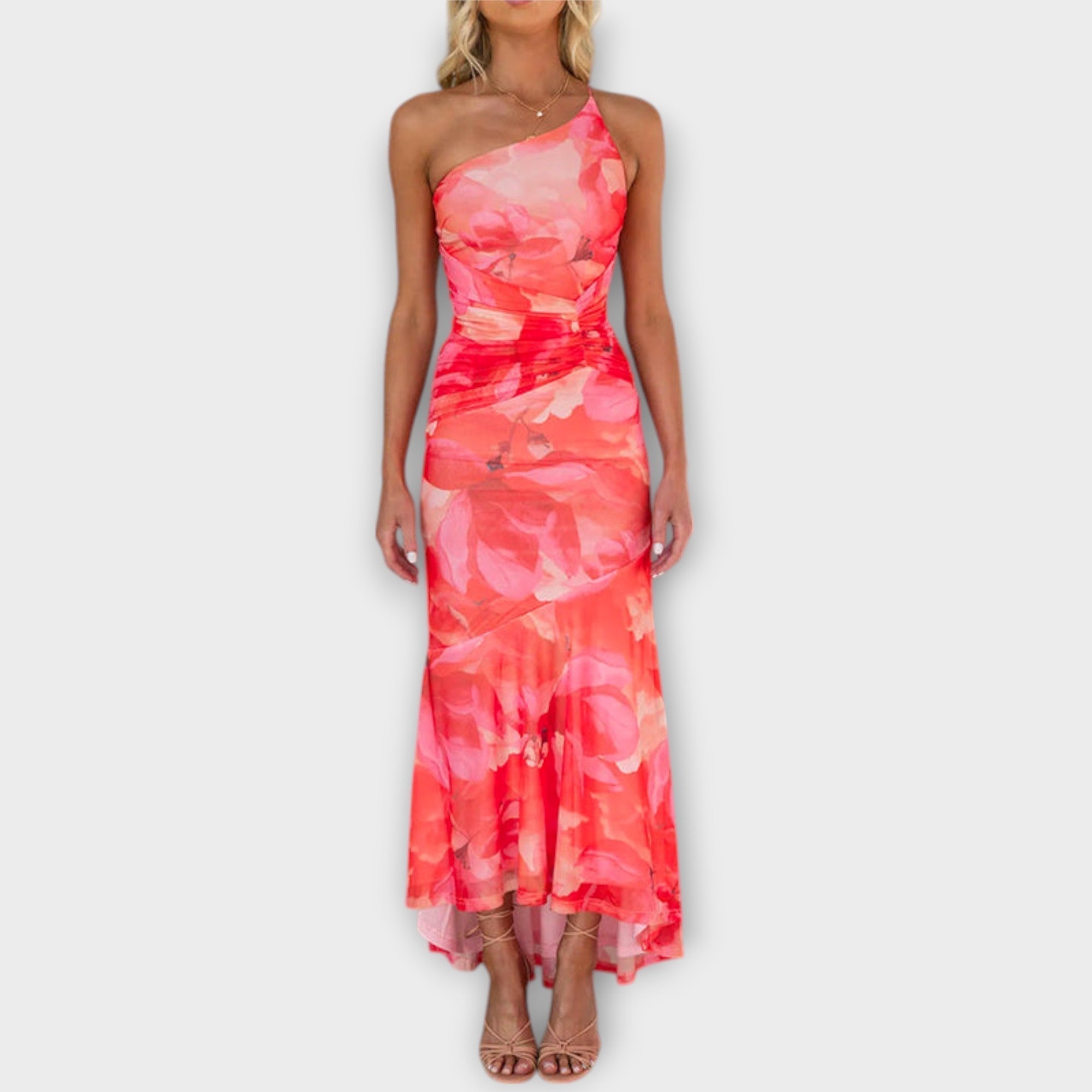 Pia - Maxidress con arricciatura laterale