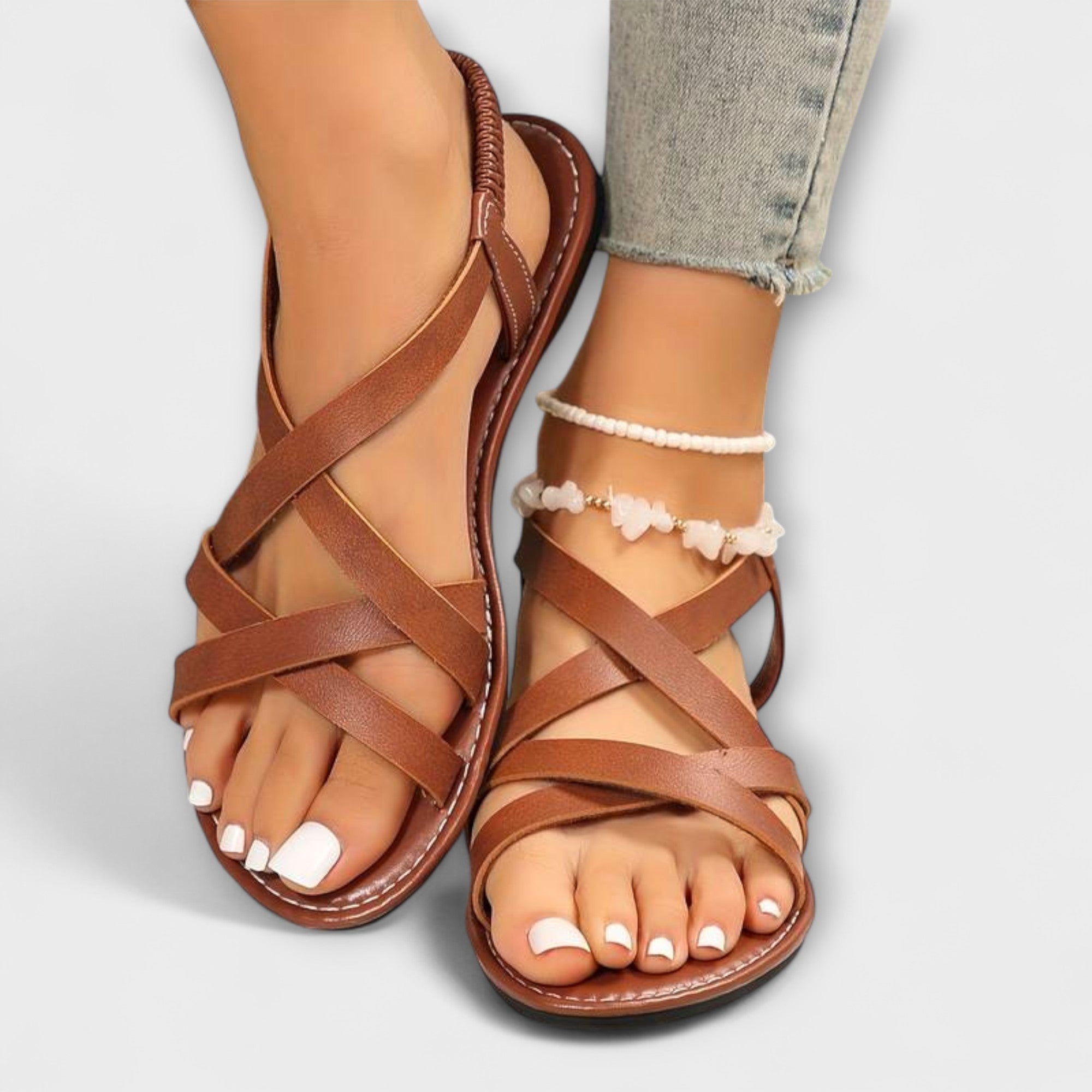 Deborah - Sandali da donna con chiusura incrociata leggera